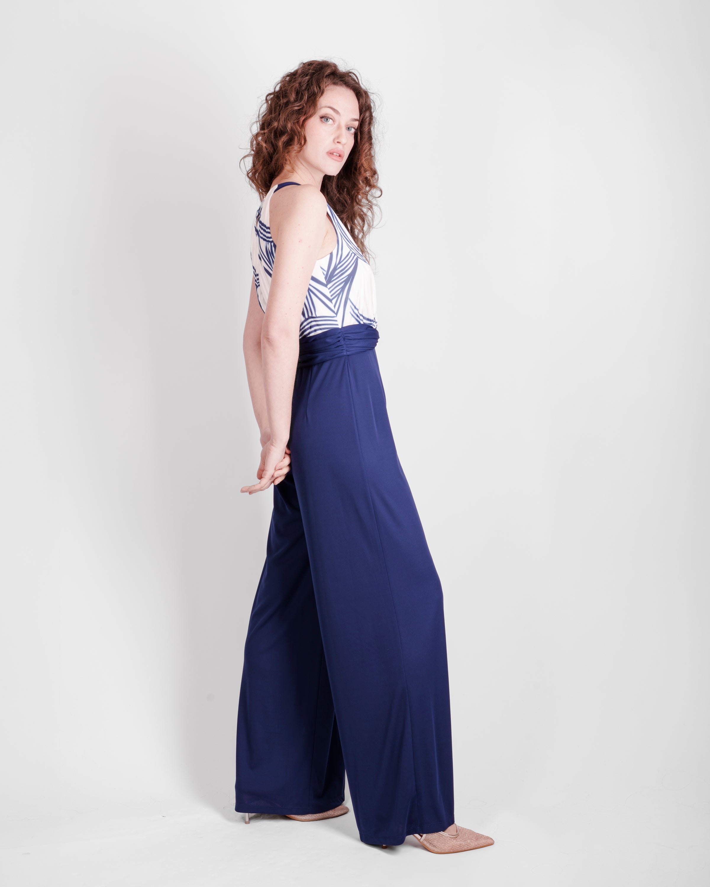 Tuta scollo americano stampa astratta SALOMONE