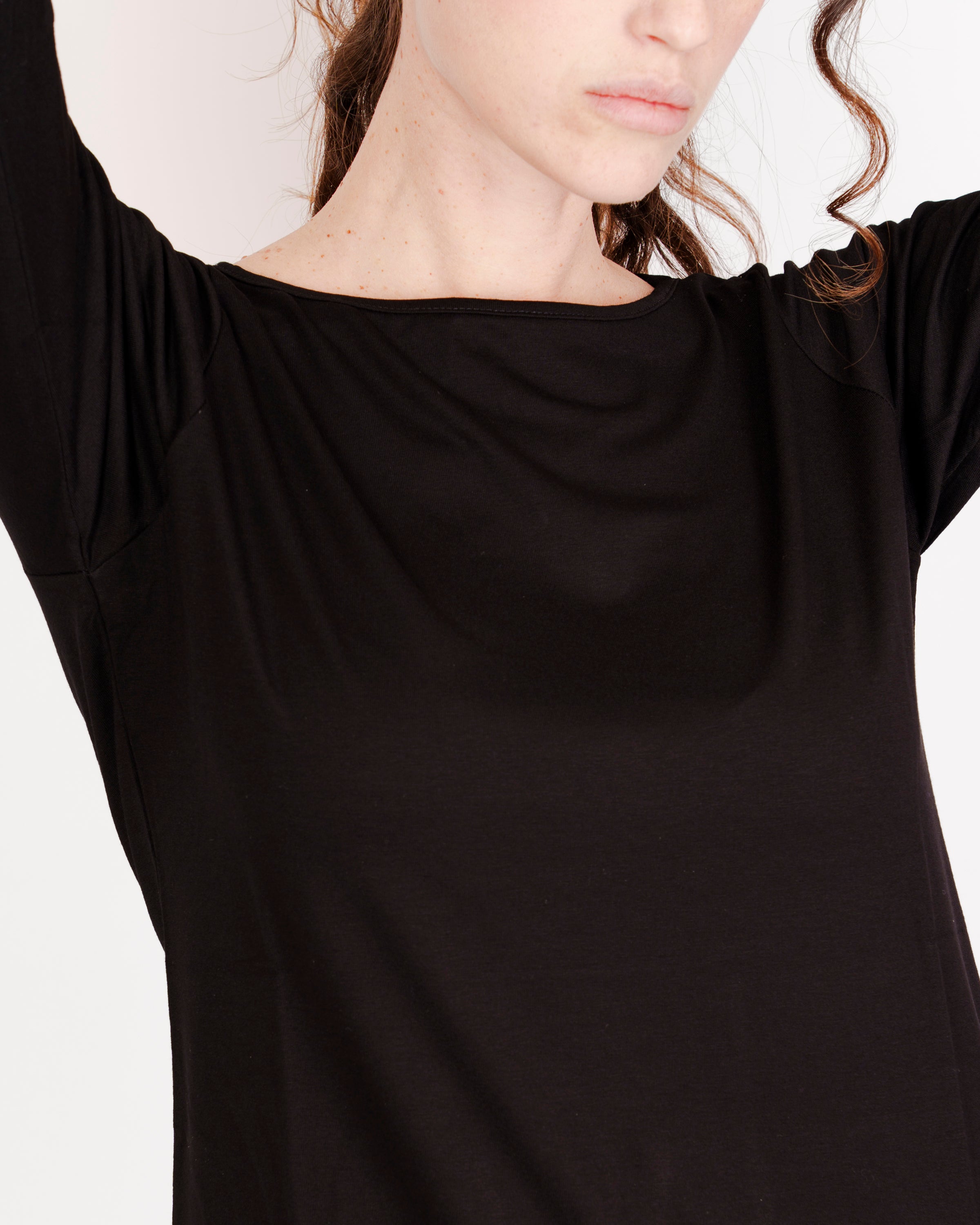 Maglia scollo barchetta viscosa BASICA 3/4