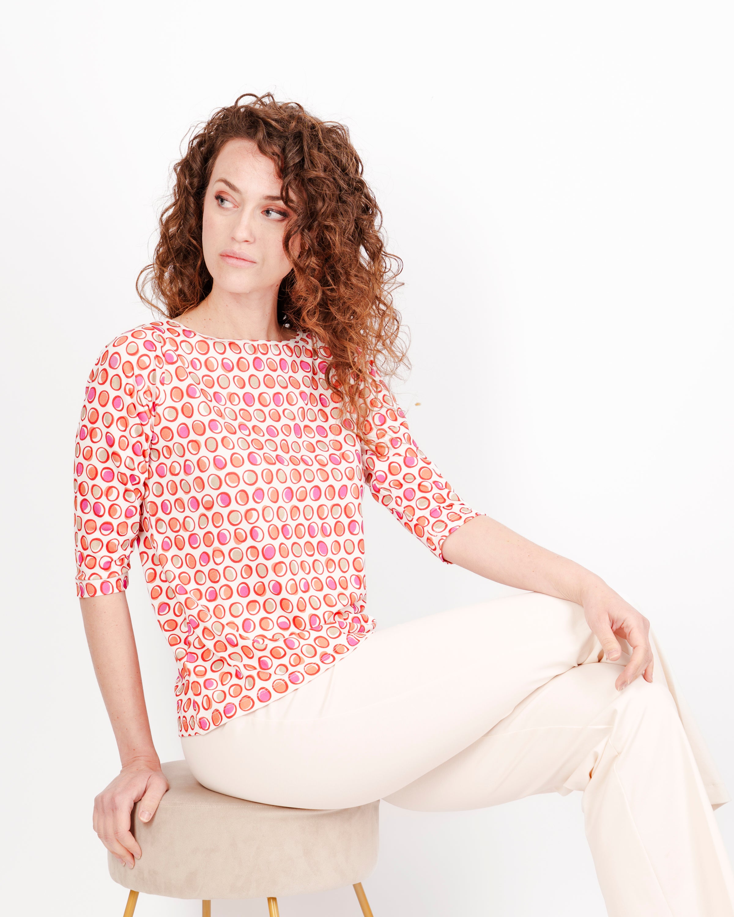Maglia scollo barchetta 3/4 viscosa 8835