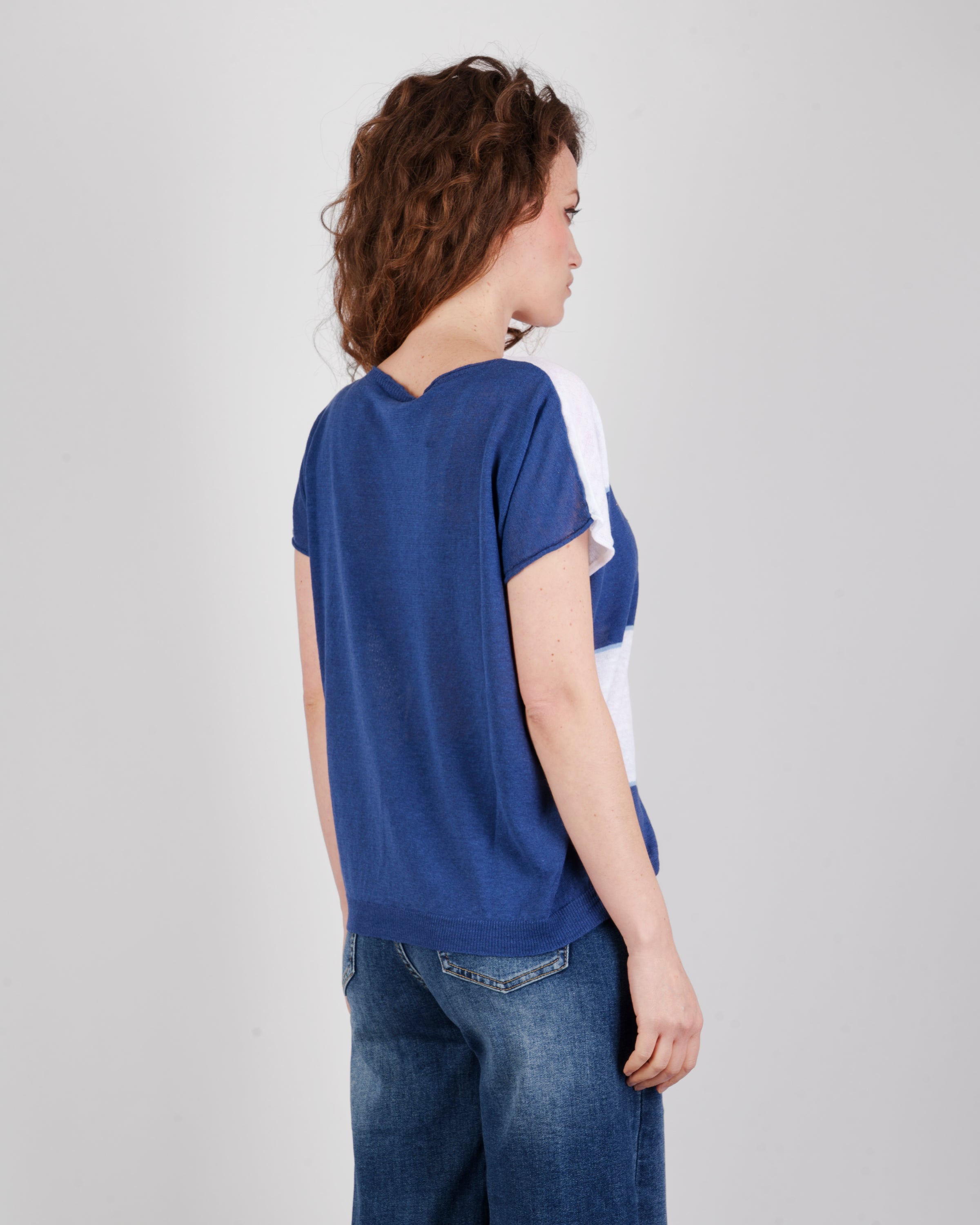 Maglia boxy righe onde 92431