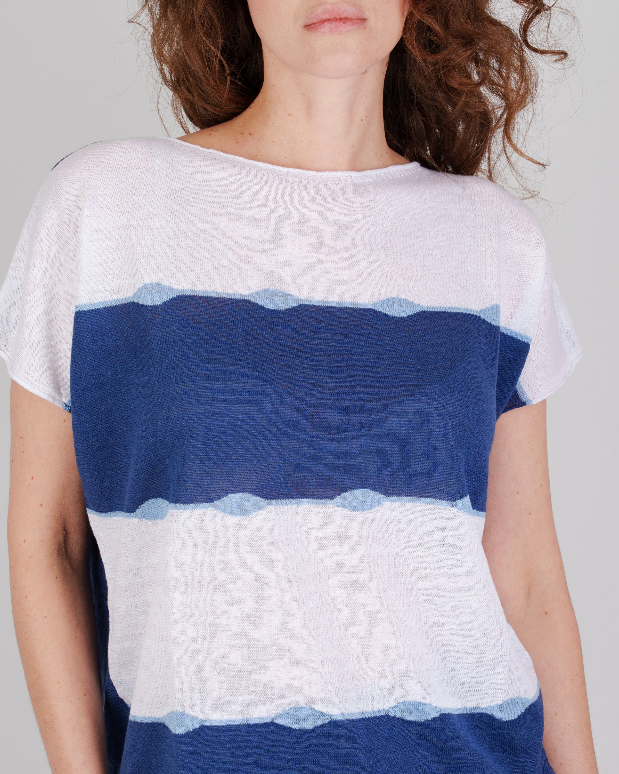 Maglia boxy righe onde 92431