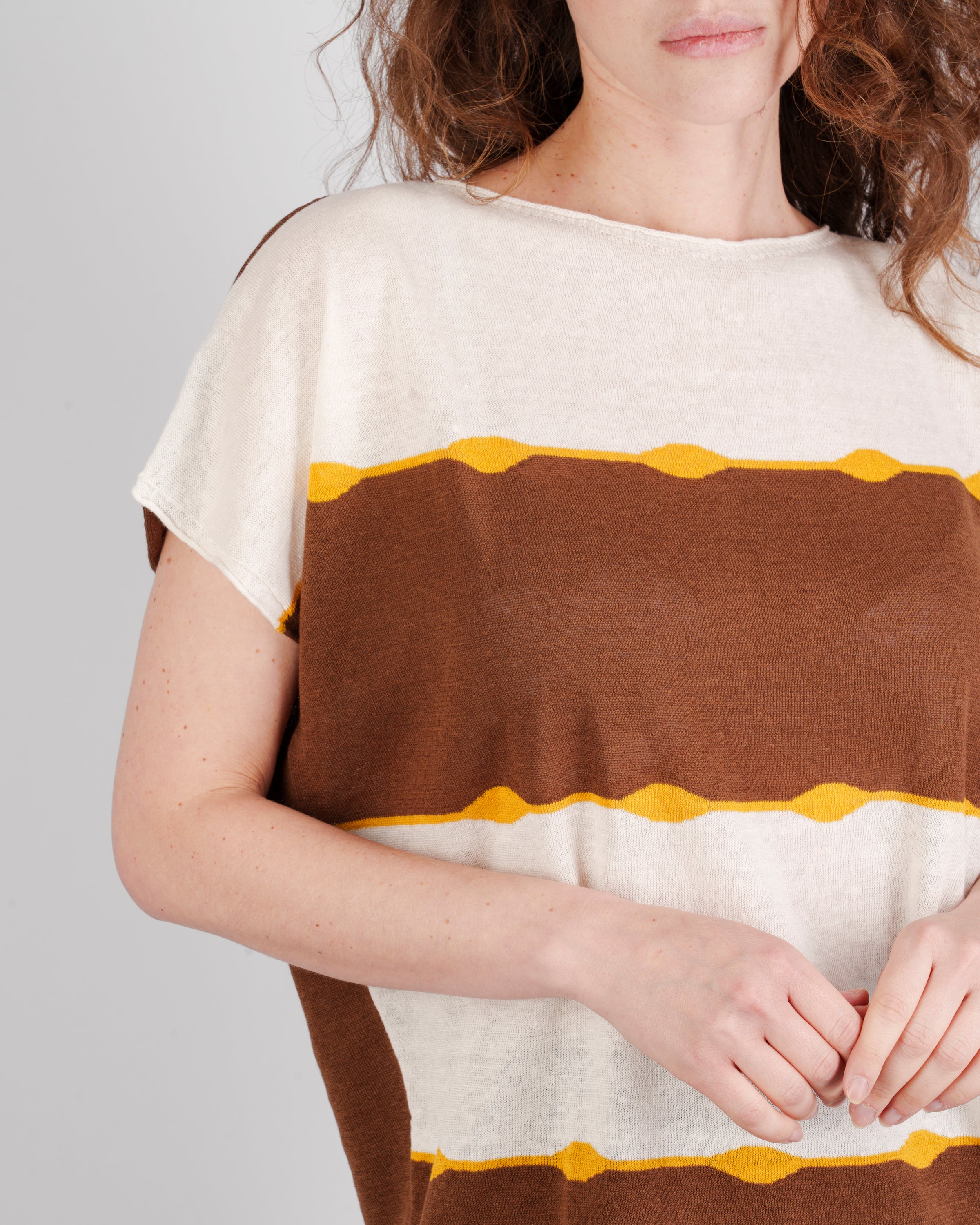 Maglia boxy righe onde 92431