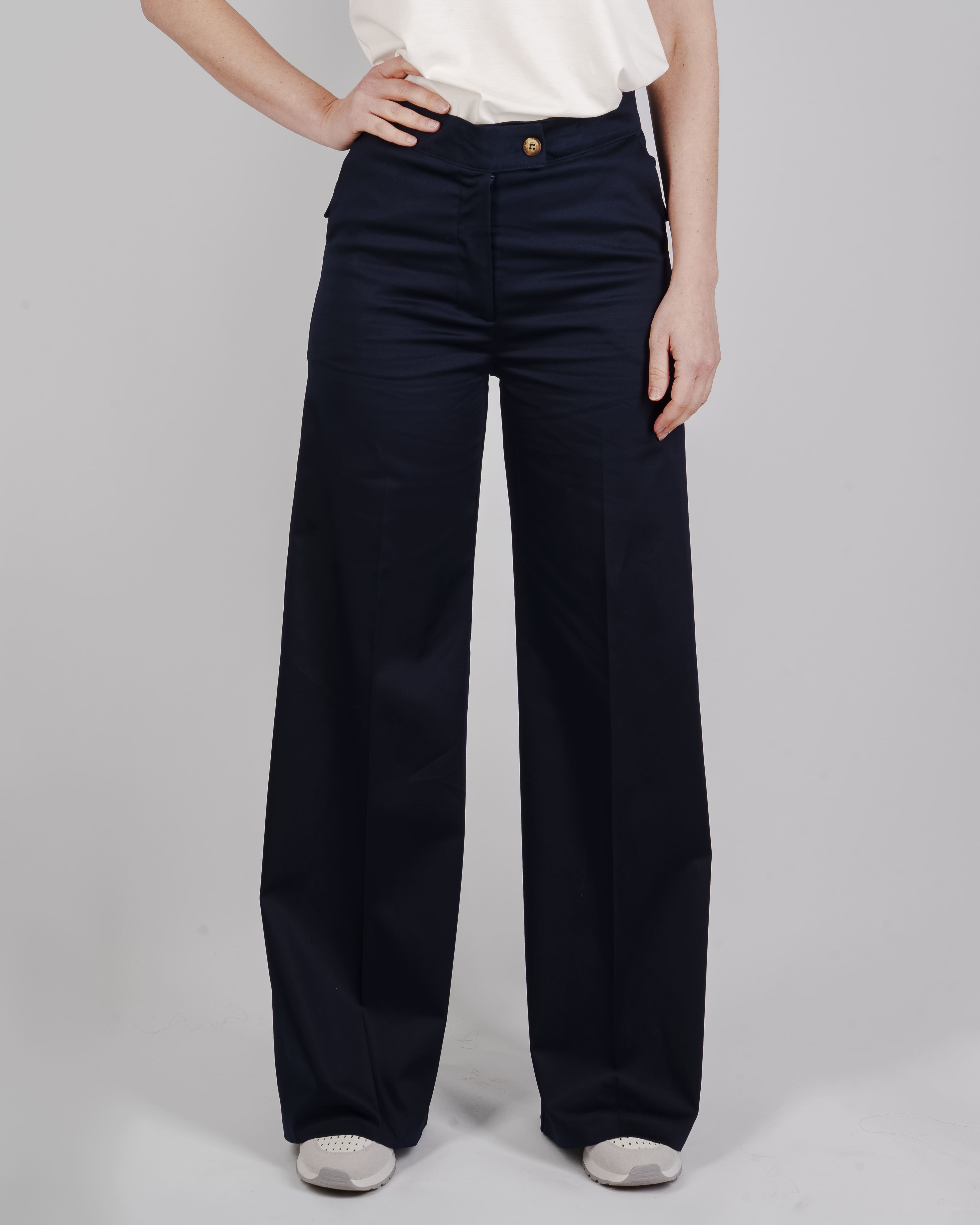 Pantalone cotone palazzo tasca filo DS 5712