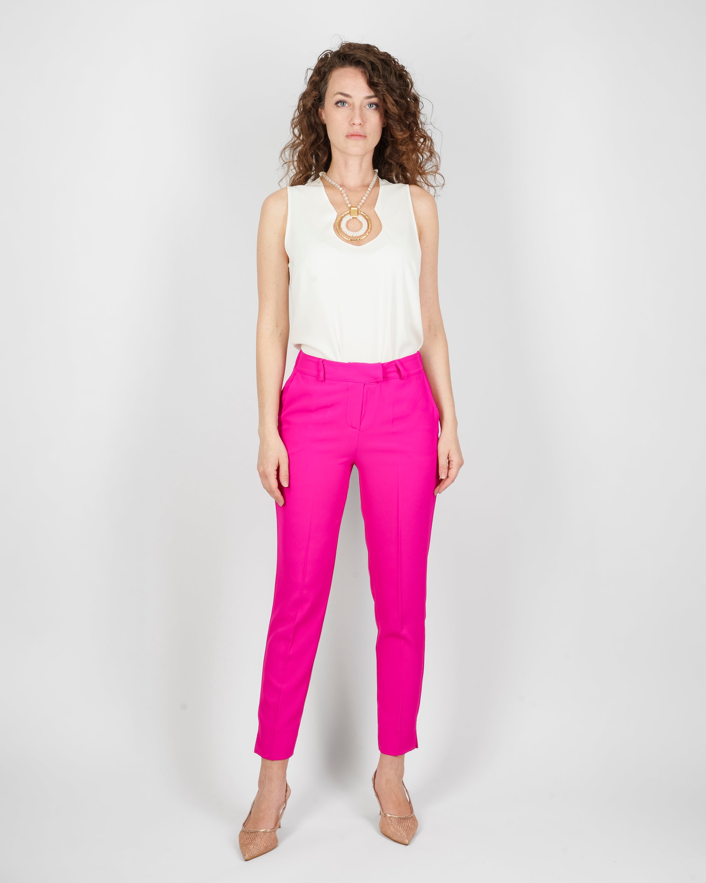Pantalone in cadì elastico dietro 1021/24