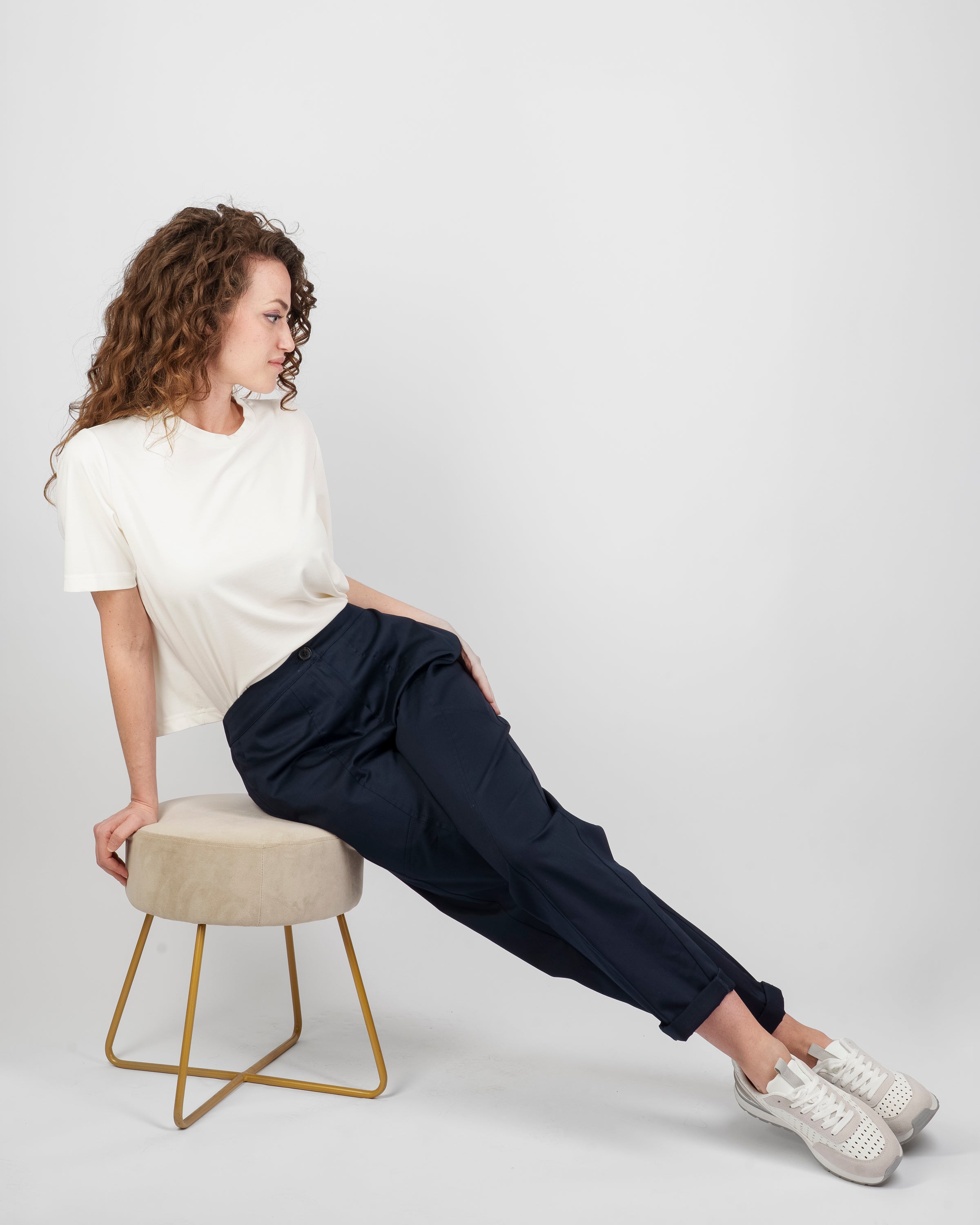 Pantalone in cotone elastico dietro DS 5704