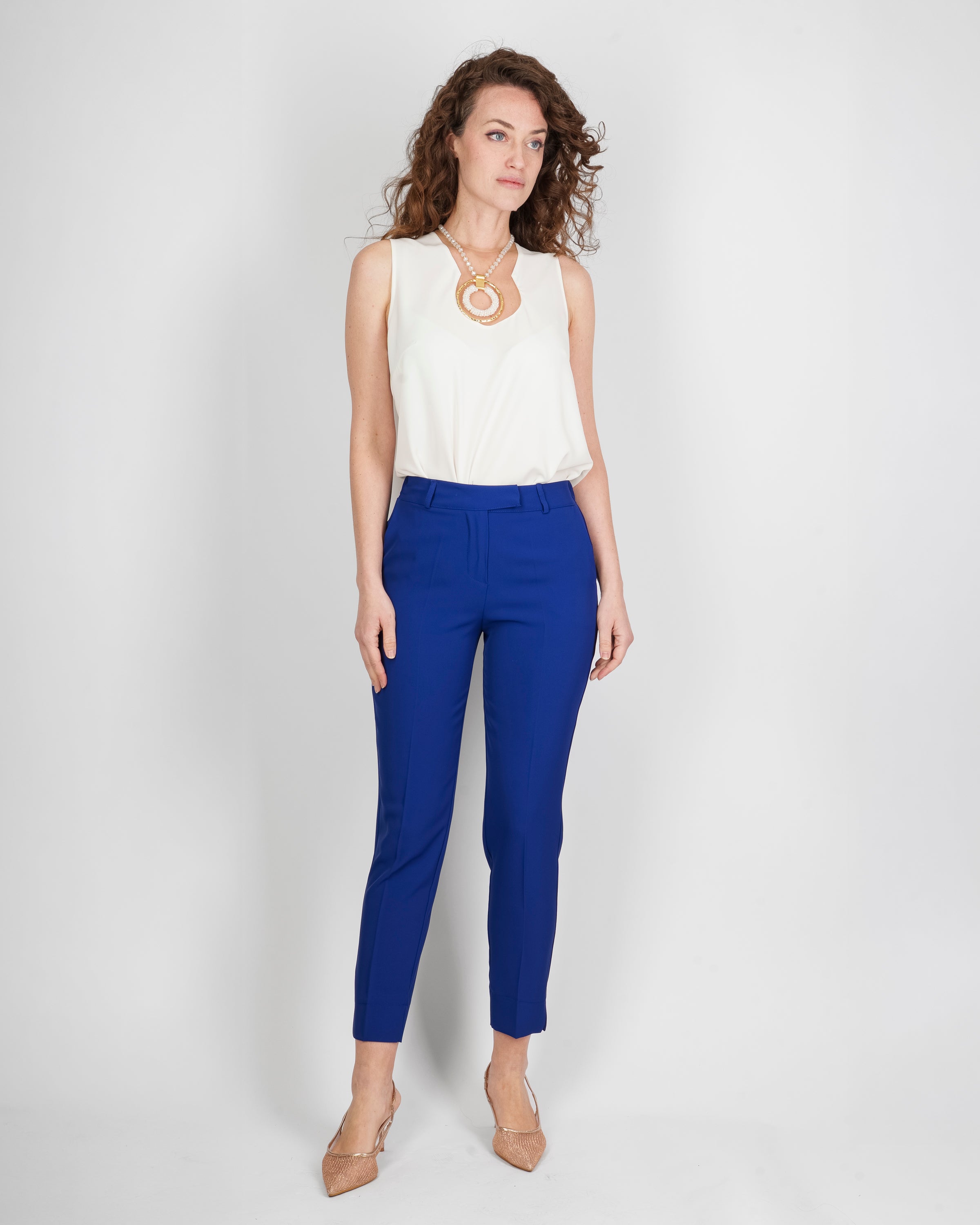 Pantalone in cadì elastico dietro 1021/24