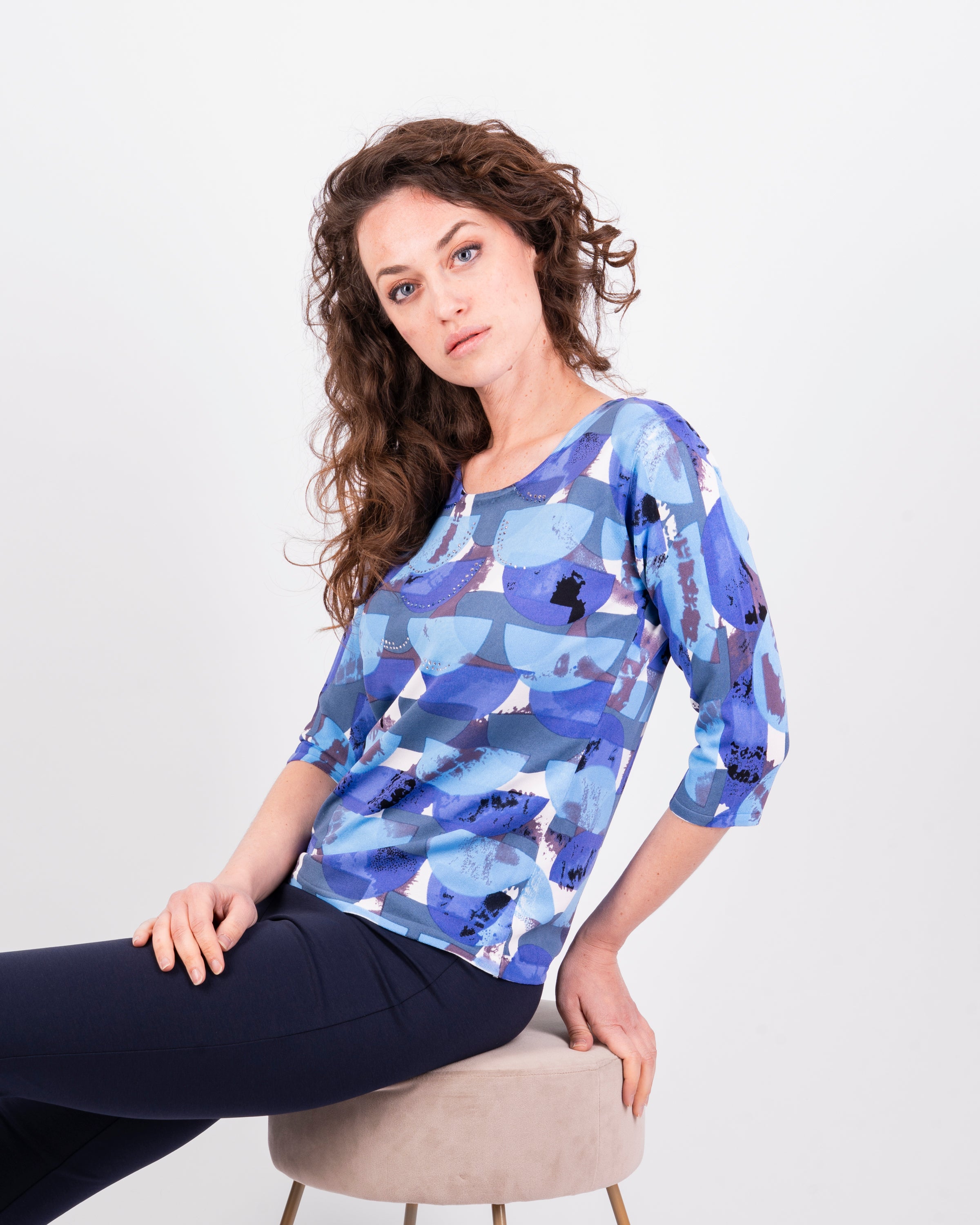 Maglia girocollo viscosa manica 3/4 L5818