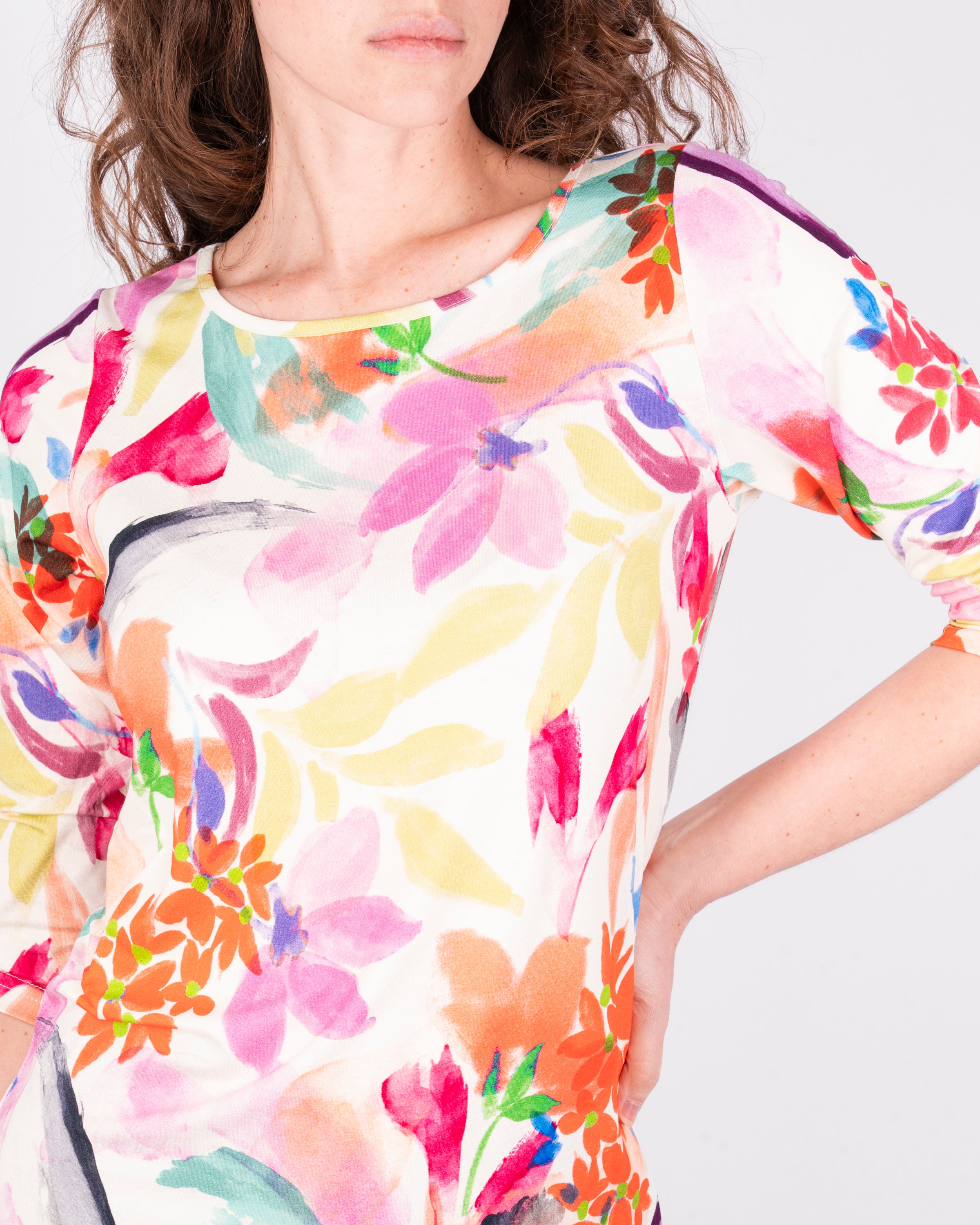 Maglia manica 3/4 in jersey fantasia 605-02