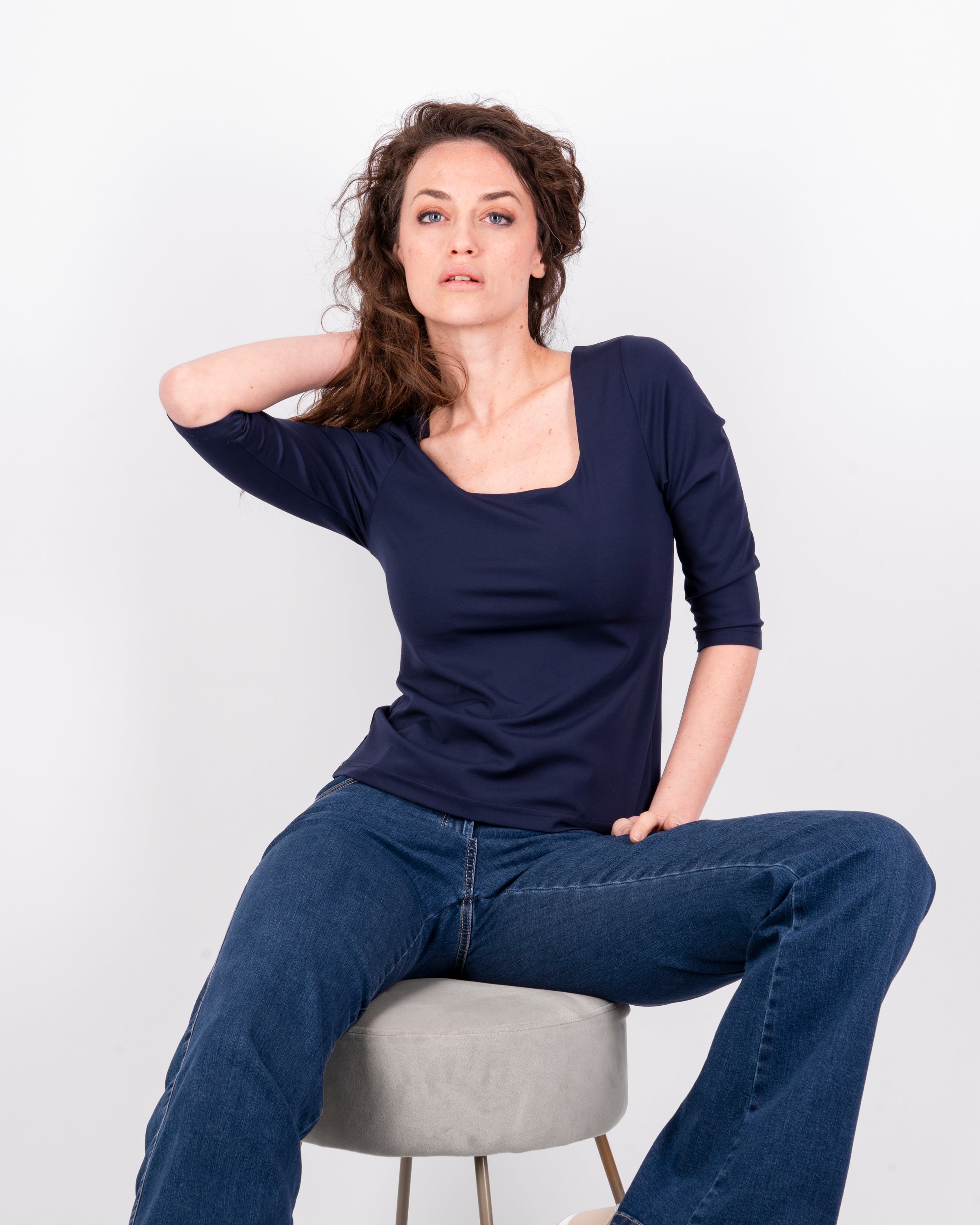 Maglia scollo quadro G413/3