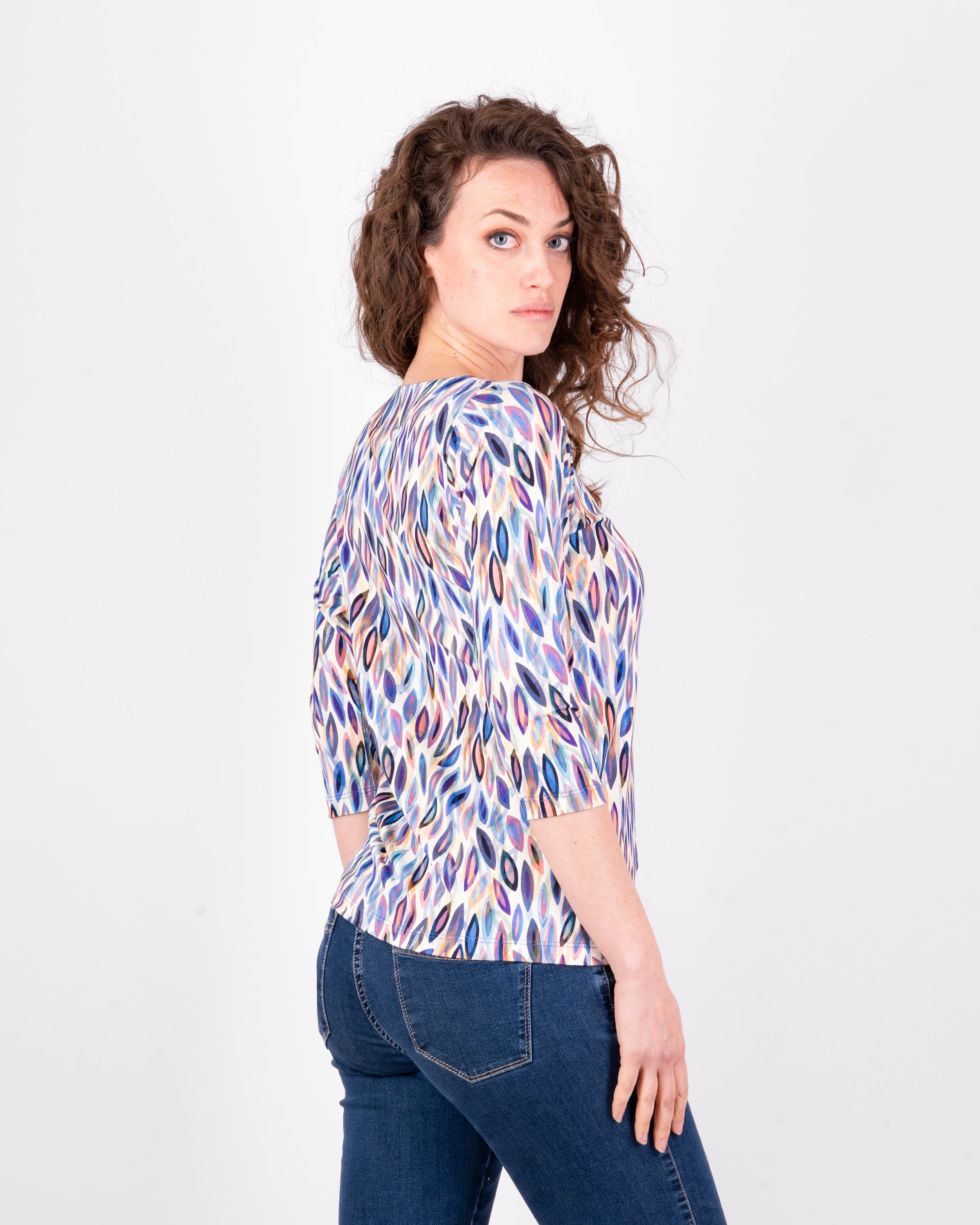 Maglia manica 3/4 viscosa fantasia 1670/Q