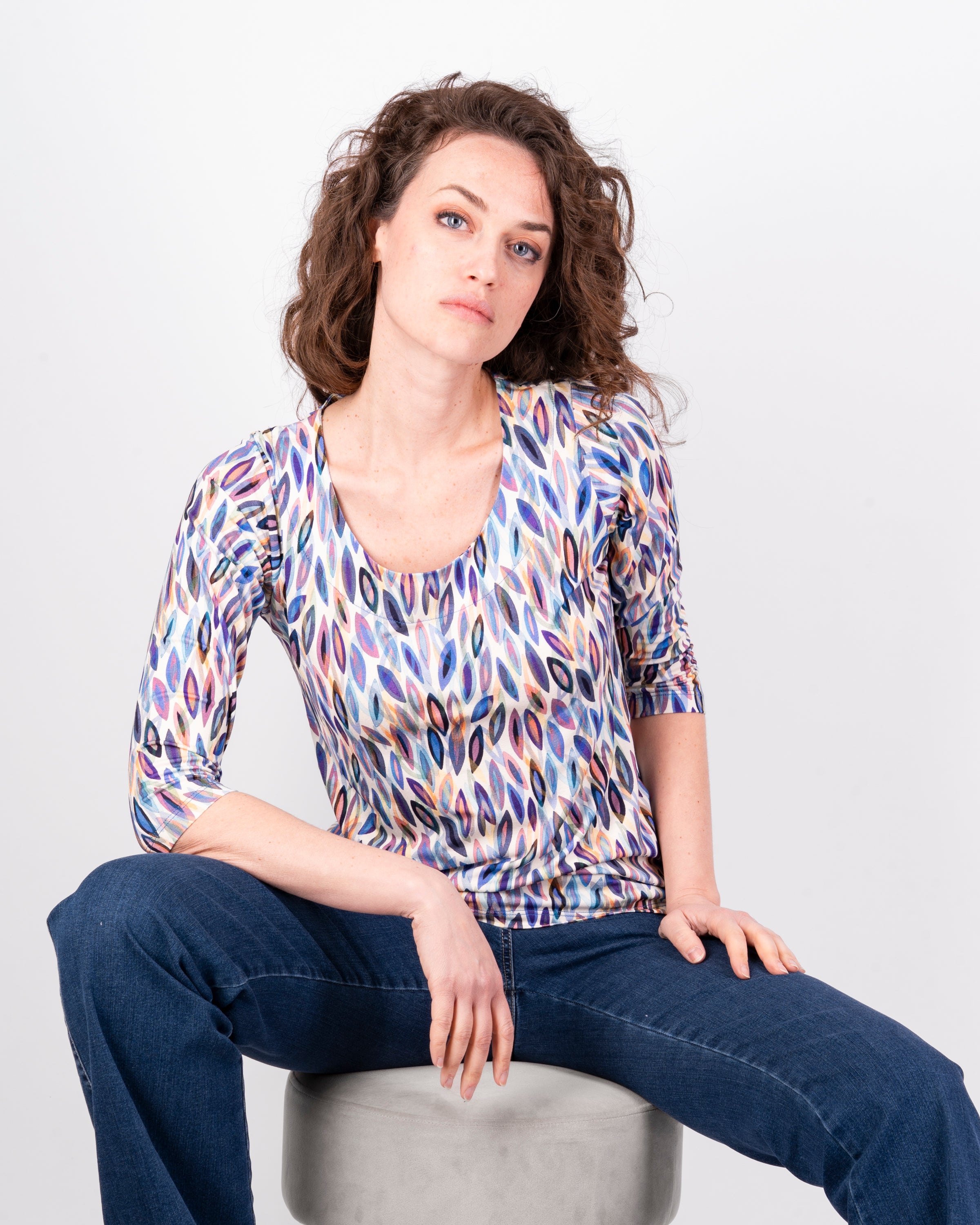 Maglia manica 3/4 viscosa fantasia 1670/Q