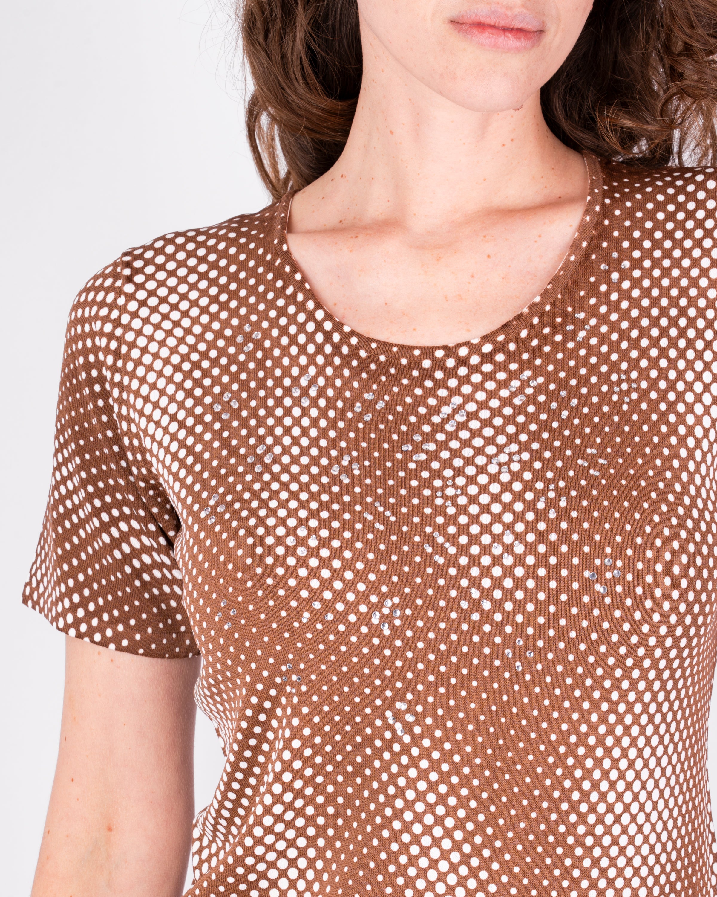 Maglia in viscosa micro pois L5694