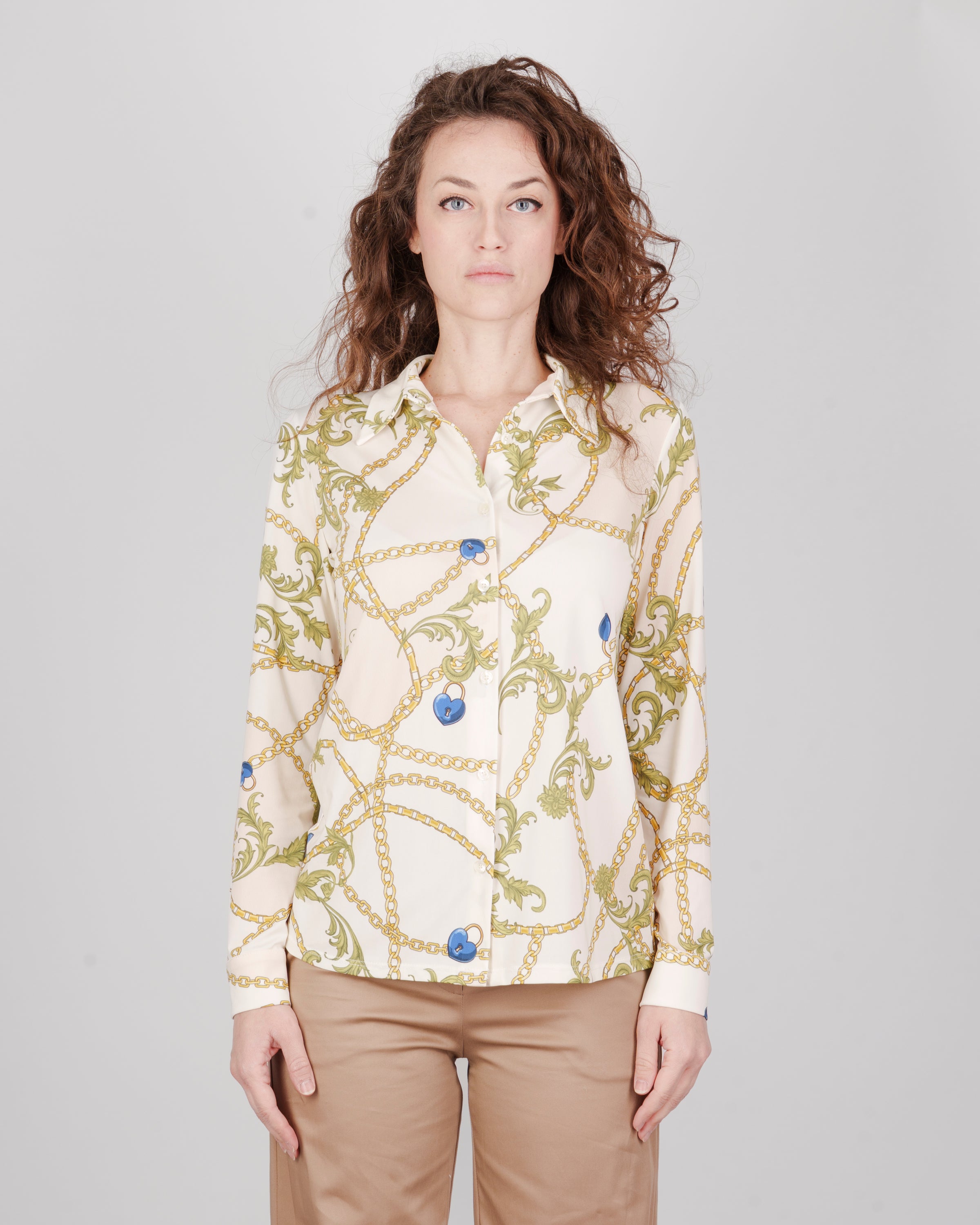 Camicia in jersey COTONELLA LIME