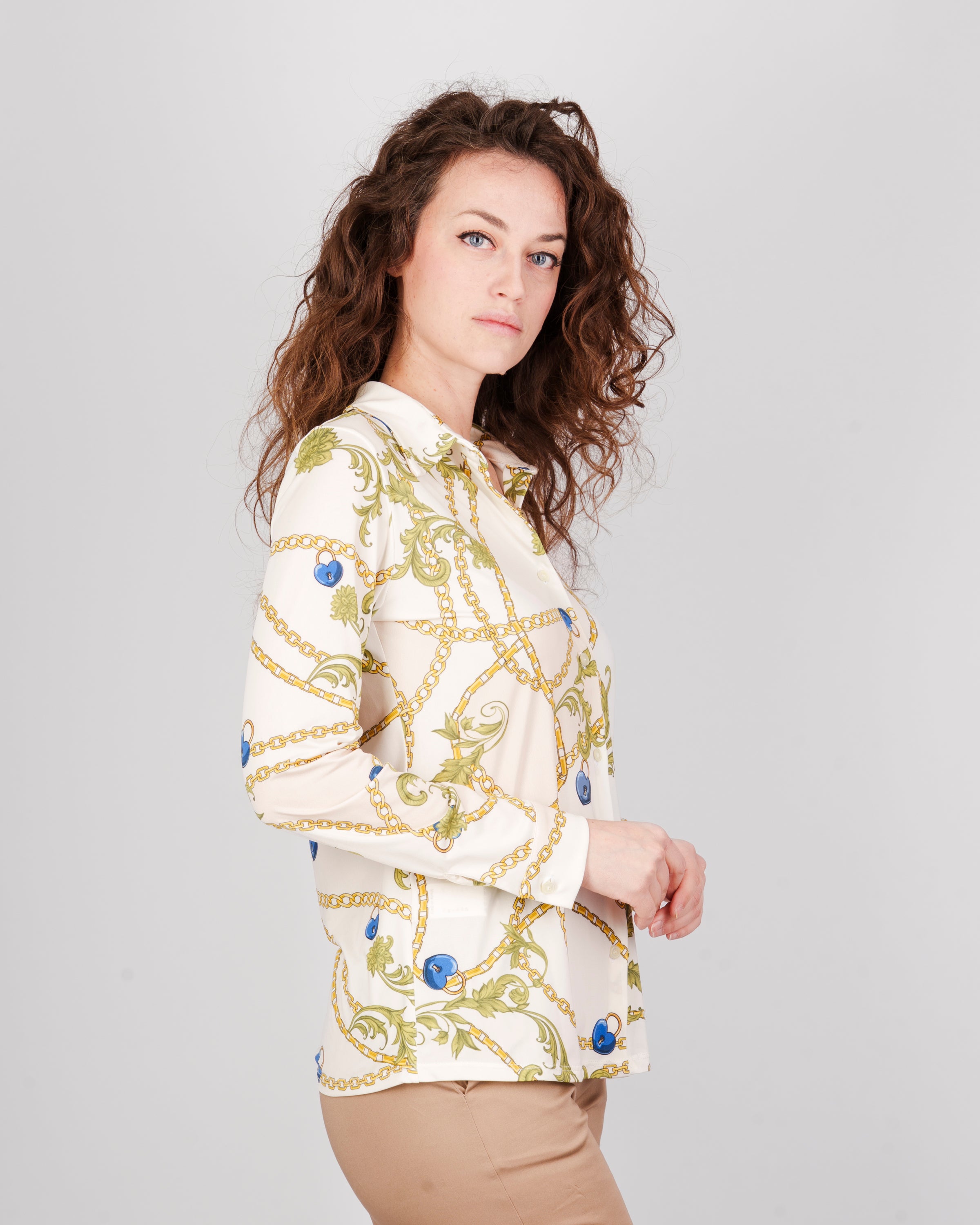 Camicia in jersey COTONELLA LIME