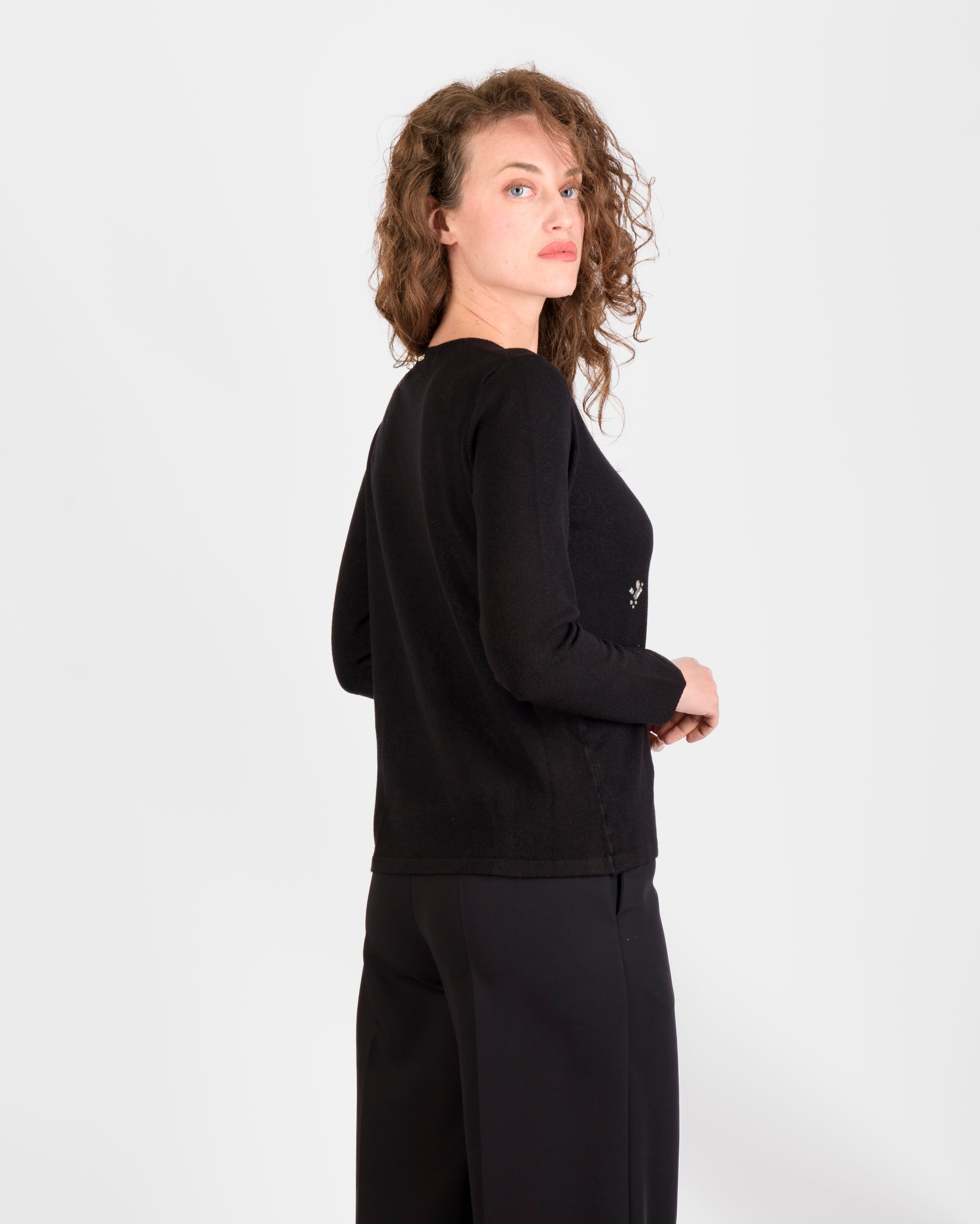Maglia elegante cristalli di baguette HU04