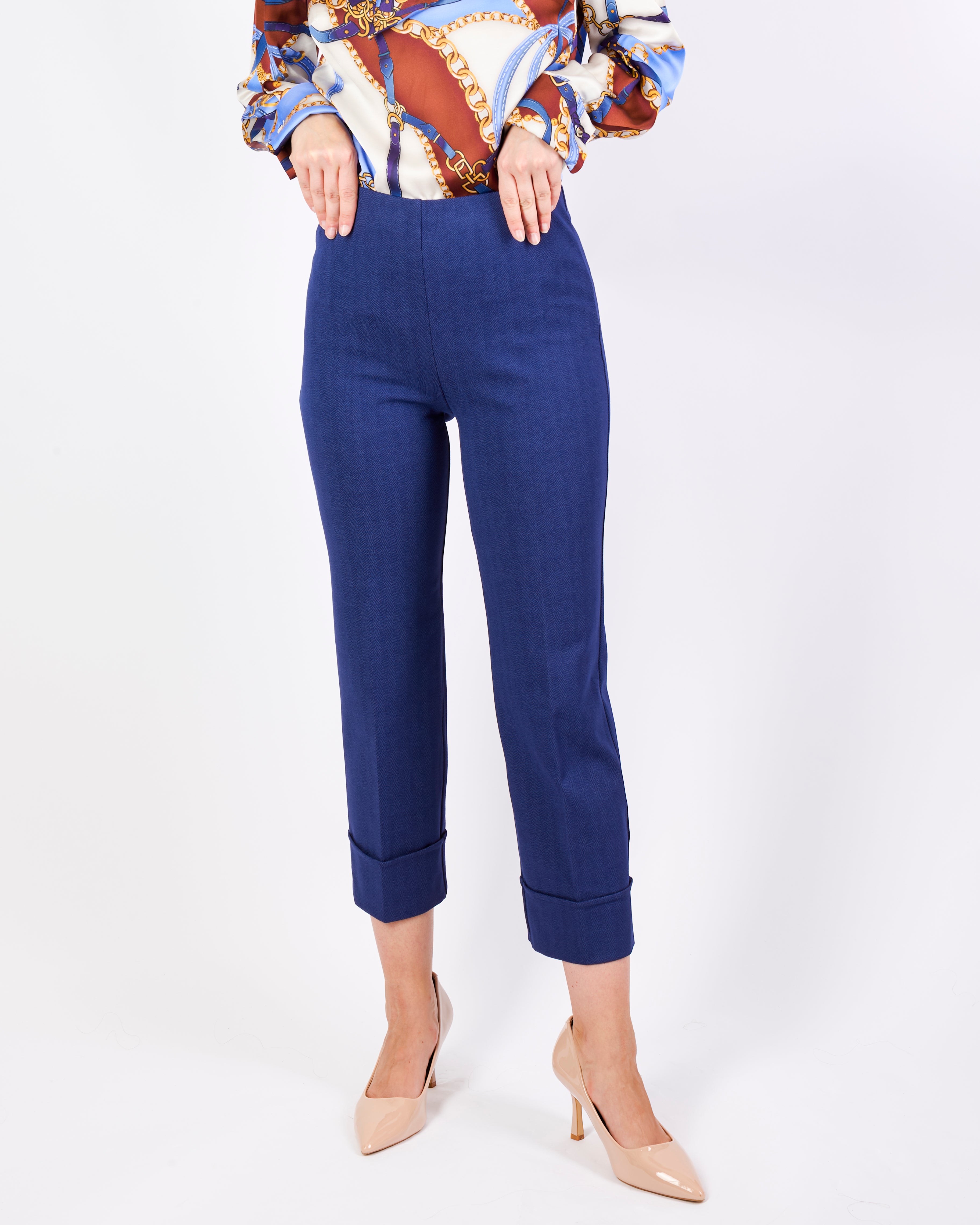 Pantalone risvolto alto chevronne PETALO