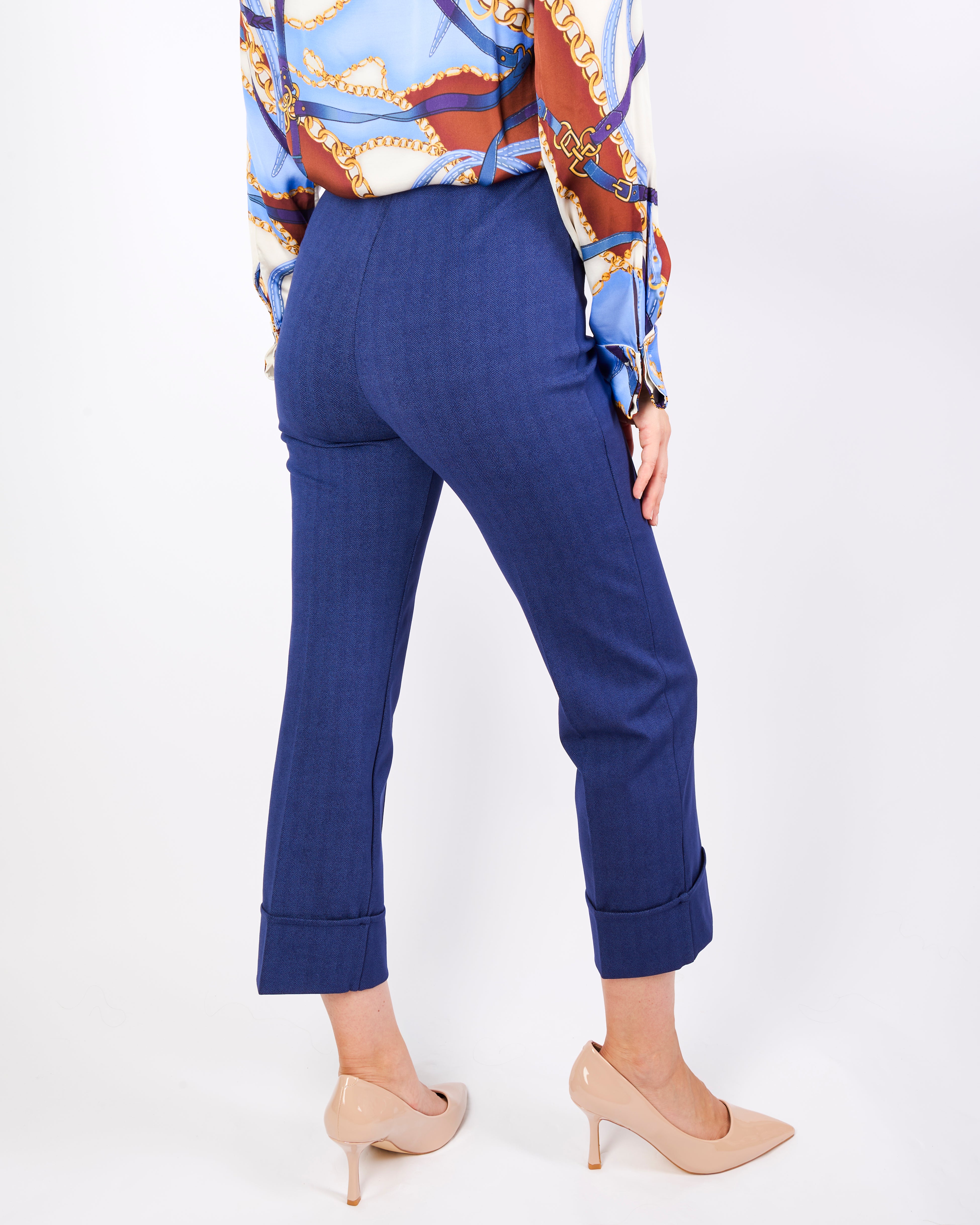 Pantalone risvolto alto chevronne PETALO