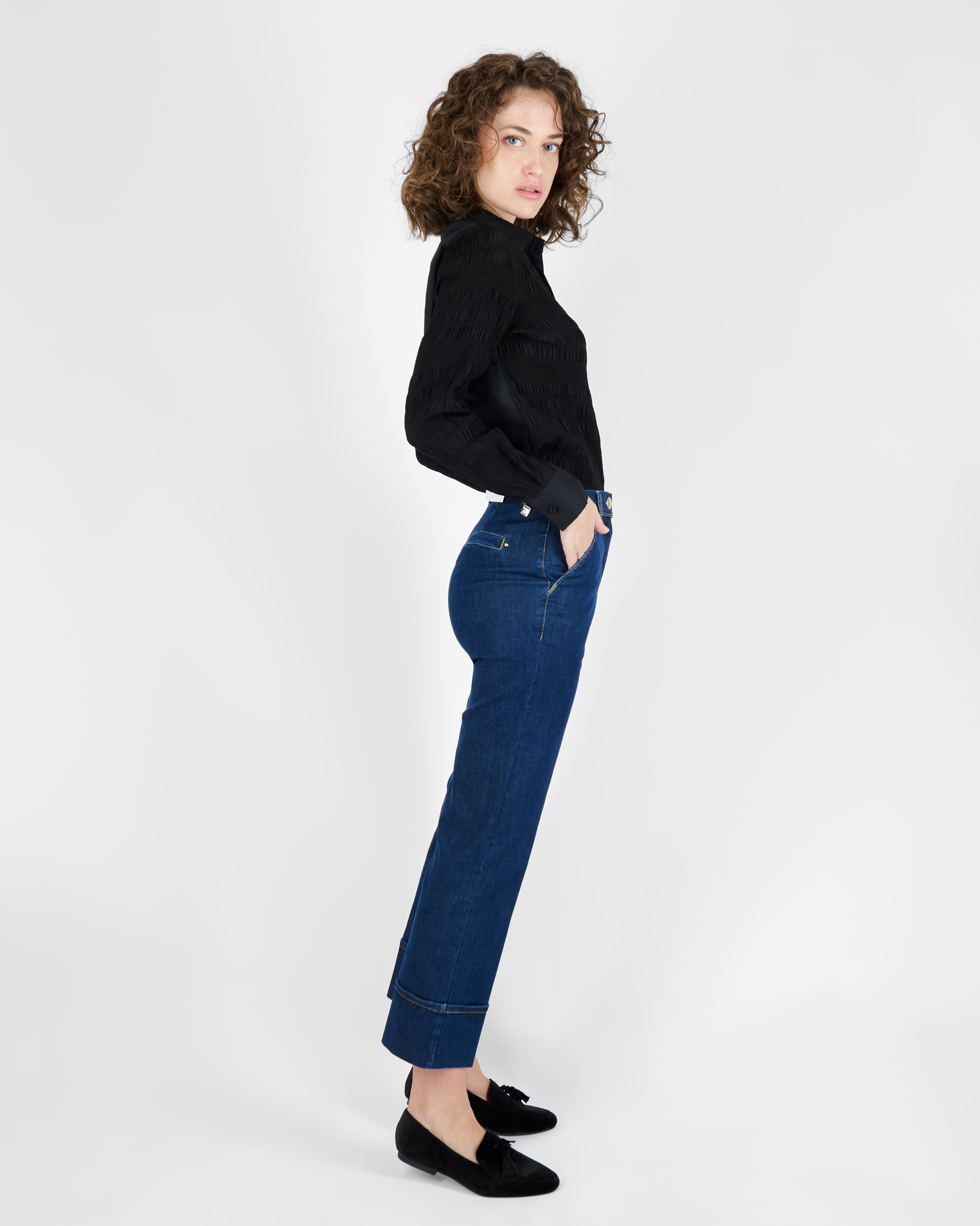 Jeans cropped tasca a filo KIMMY