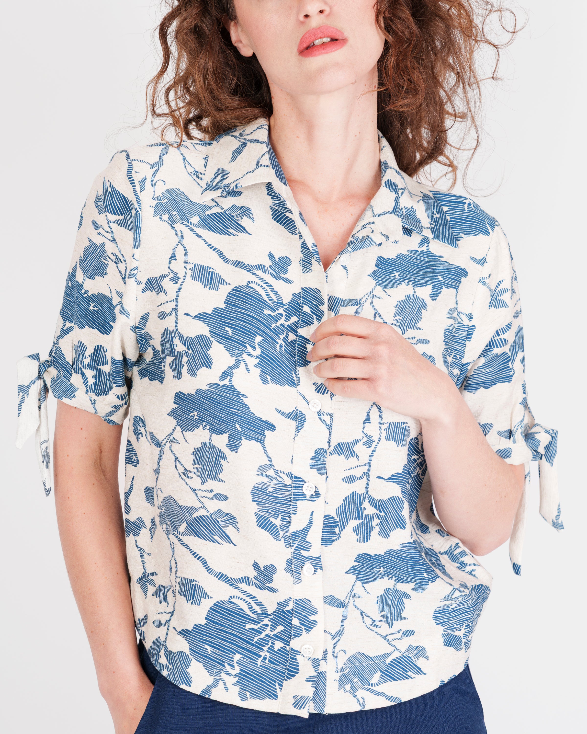 Camicia Viscosa e LIno fantasia 6061/30