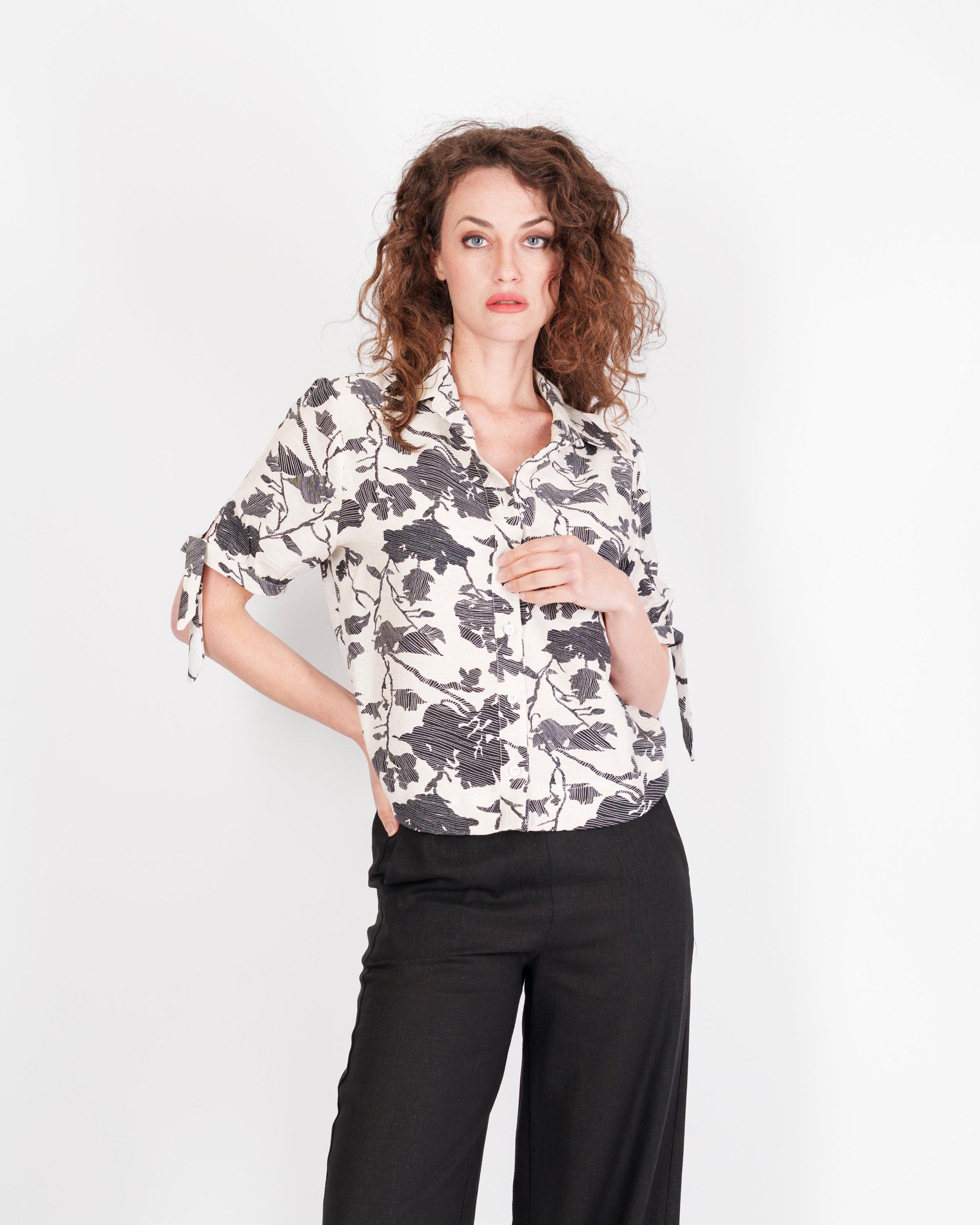 Camicia Viscosa e LIno fantasia 6061/30