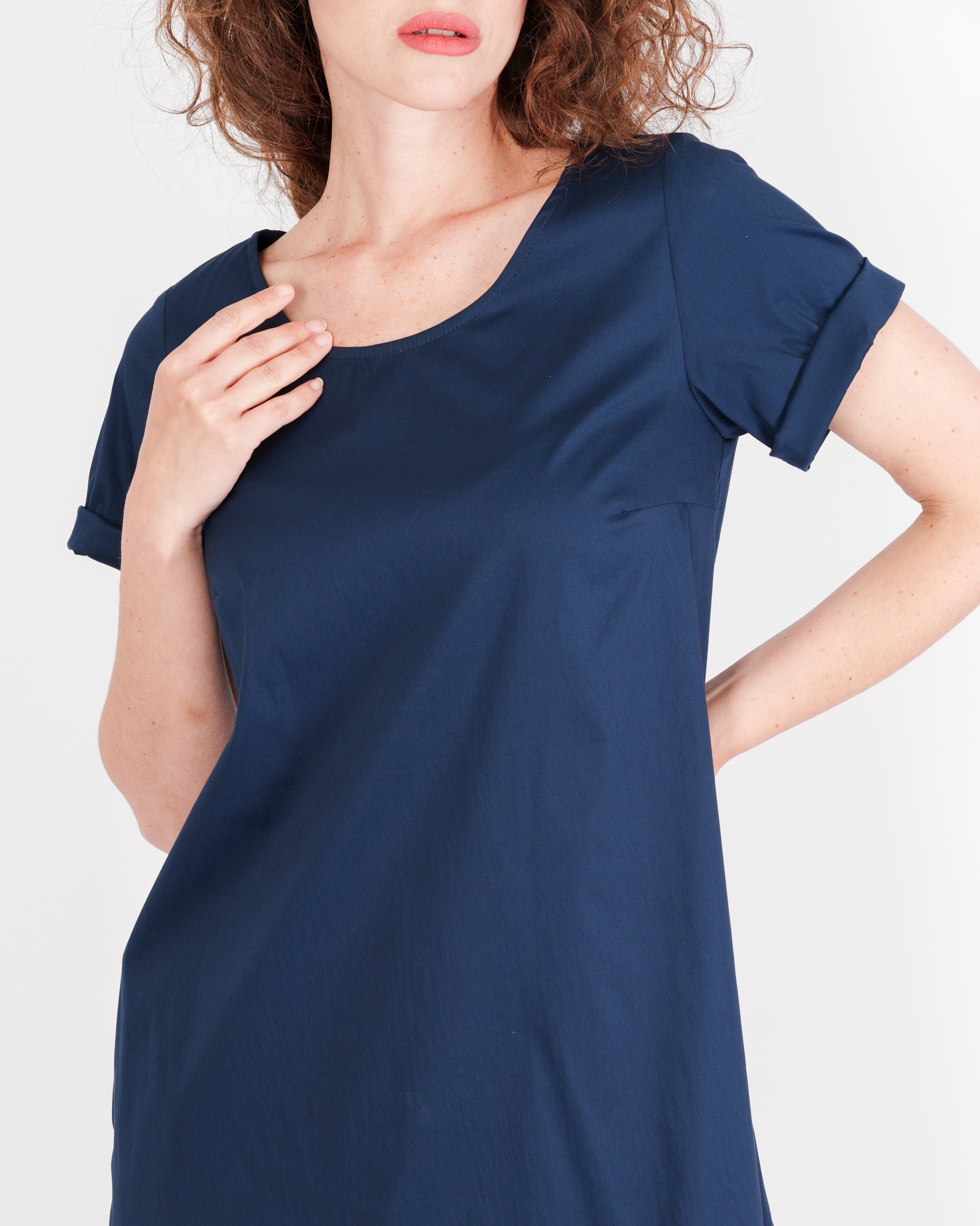 Abito in cotone manica corta con balze DS 1167