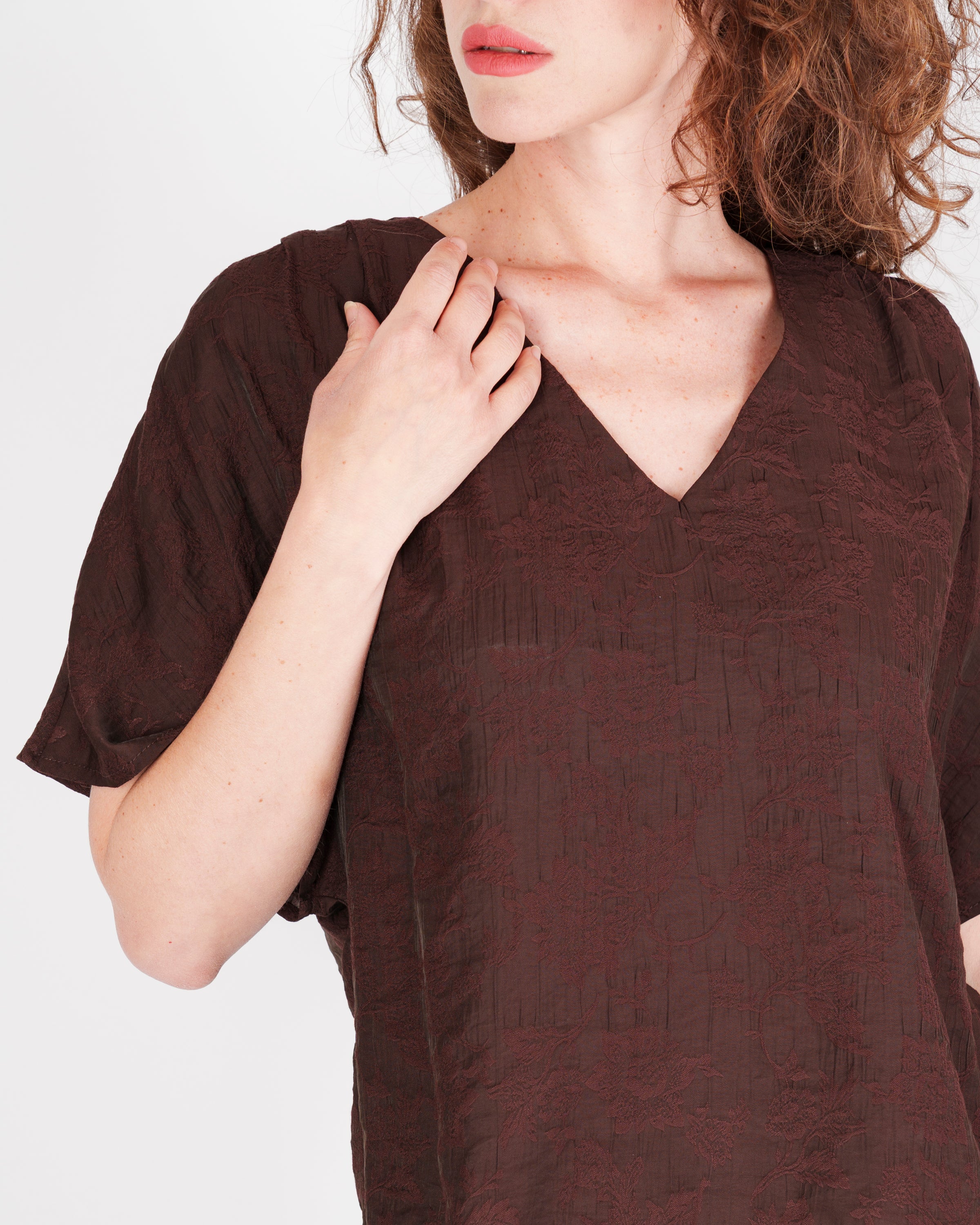 Blusa in viscosa goffrata 6025/53