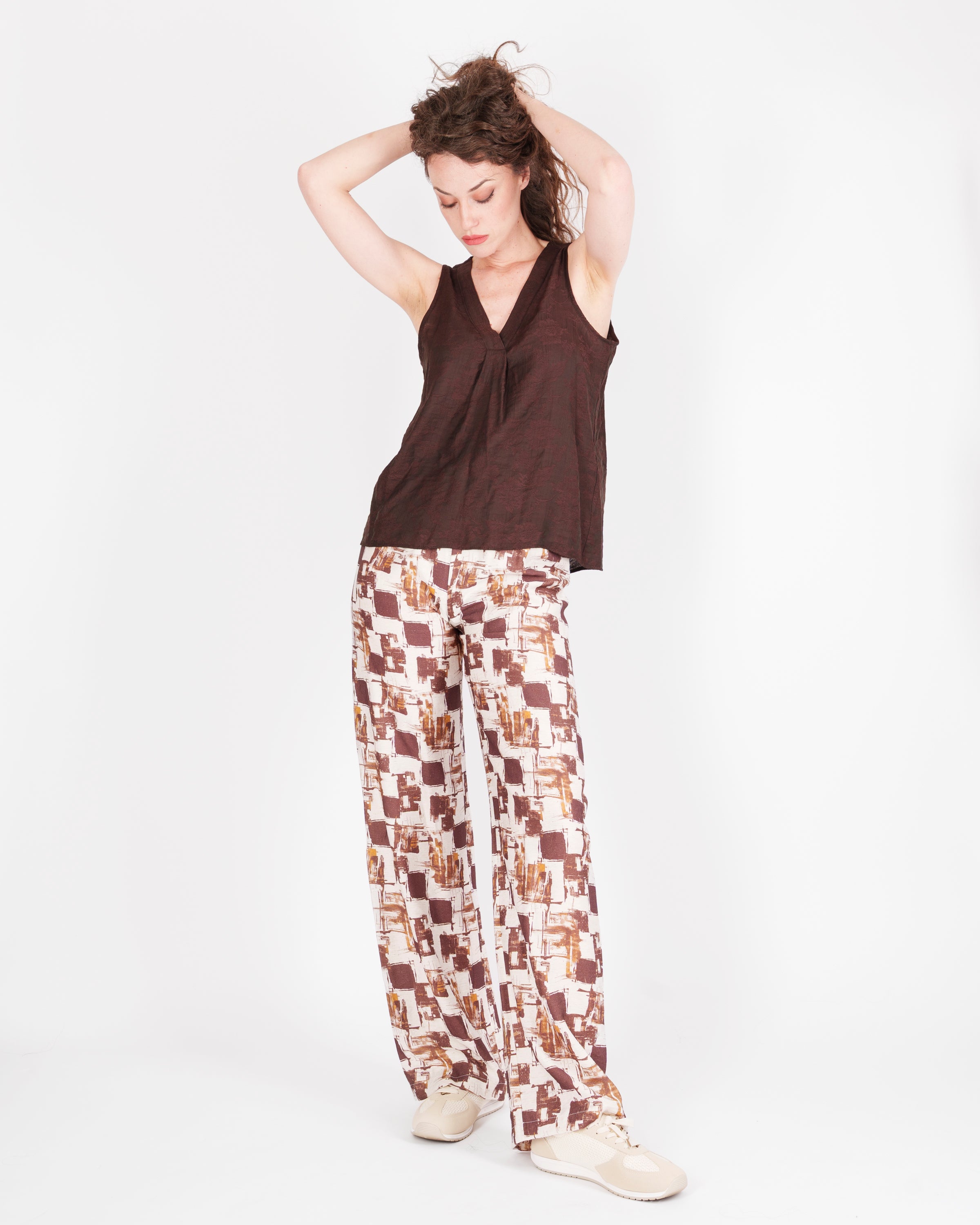 Pantalone elastico vita Viscosa e Lino VISCOLINO
