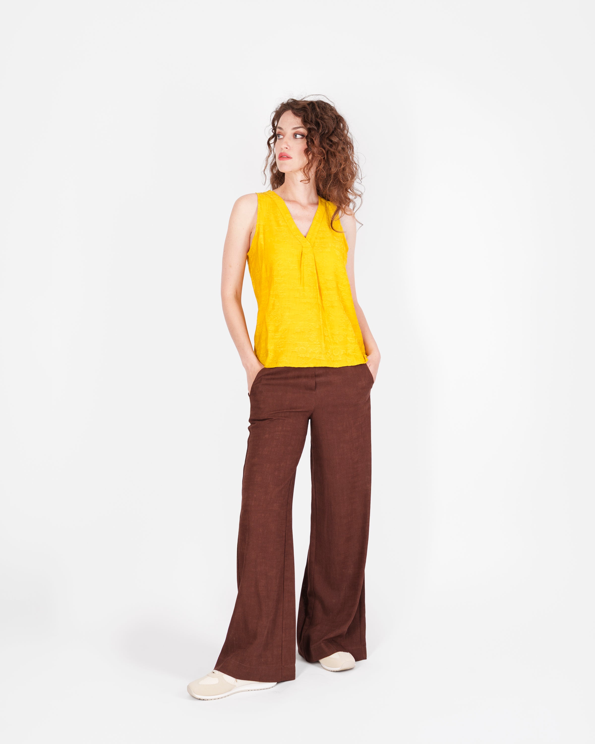 Pantalone Lino e Viscosa tasca a filo 1052/48