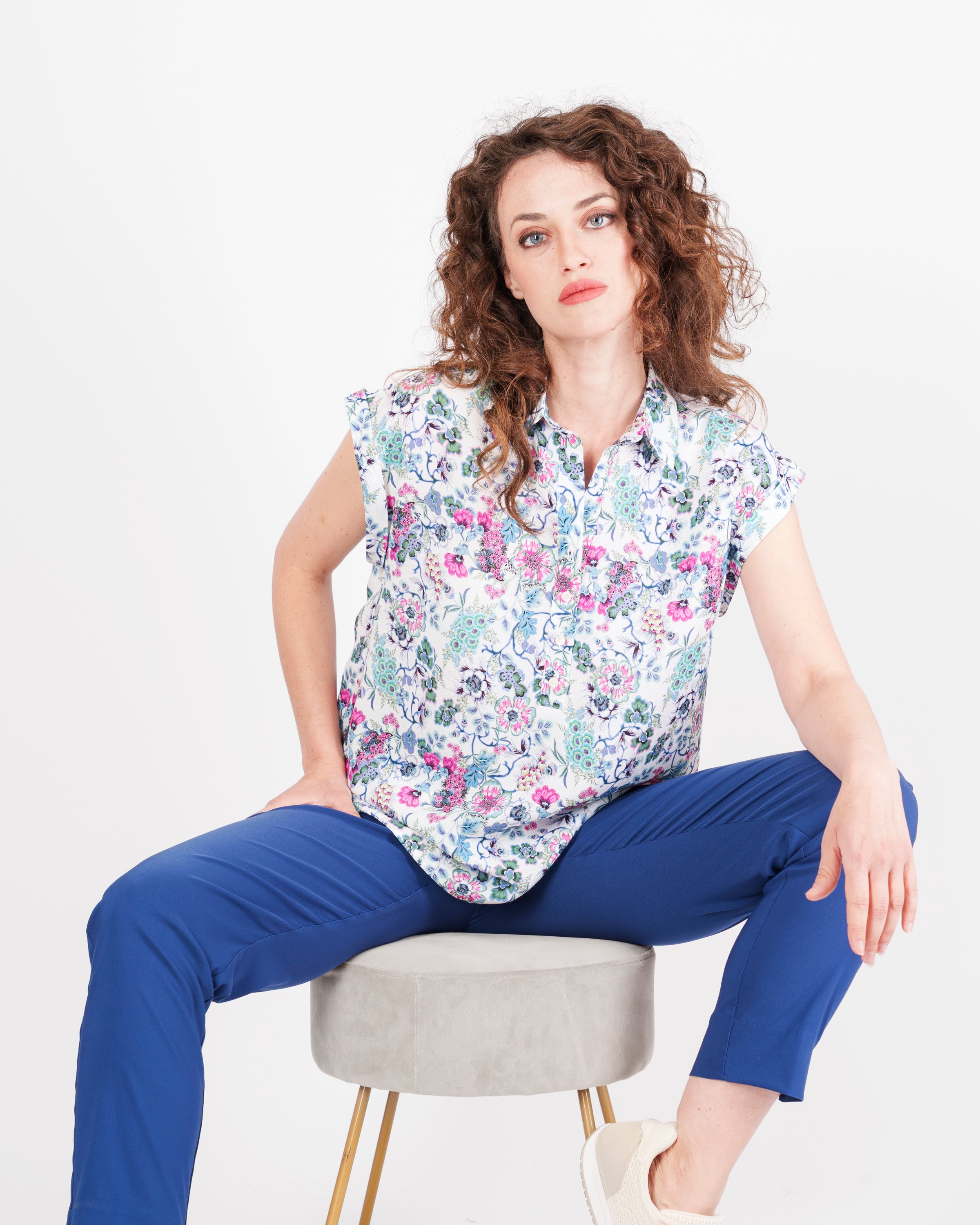 Camicia in lino viscosa fant. provenzale 26-54
