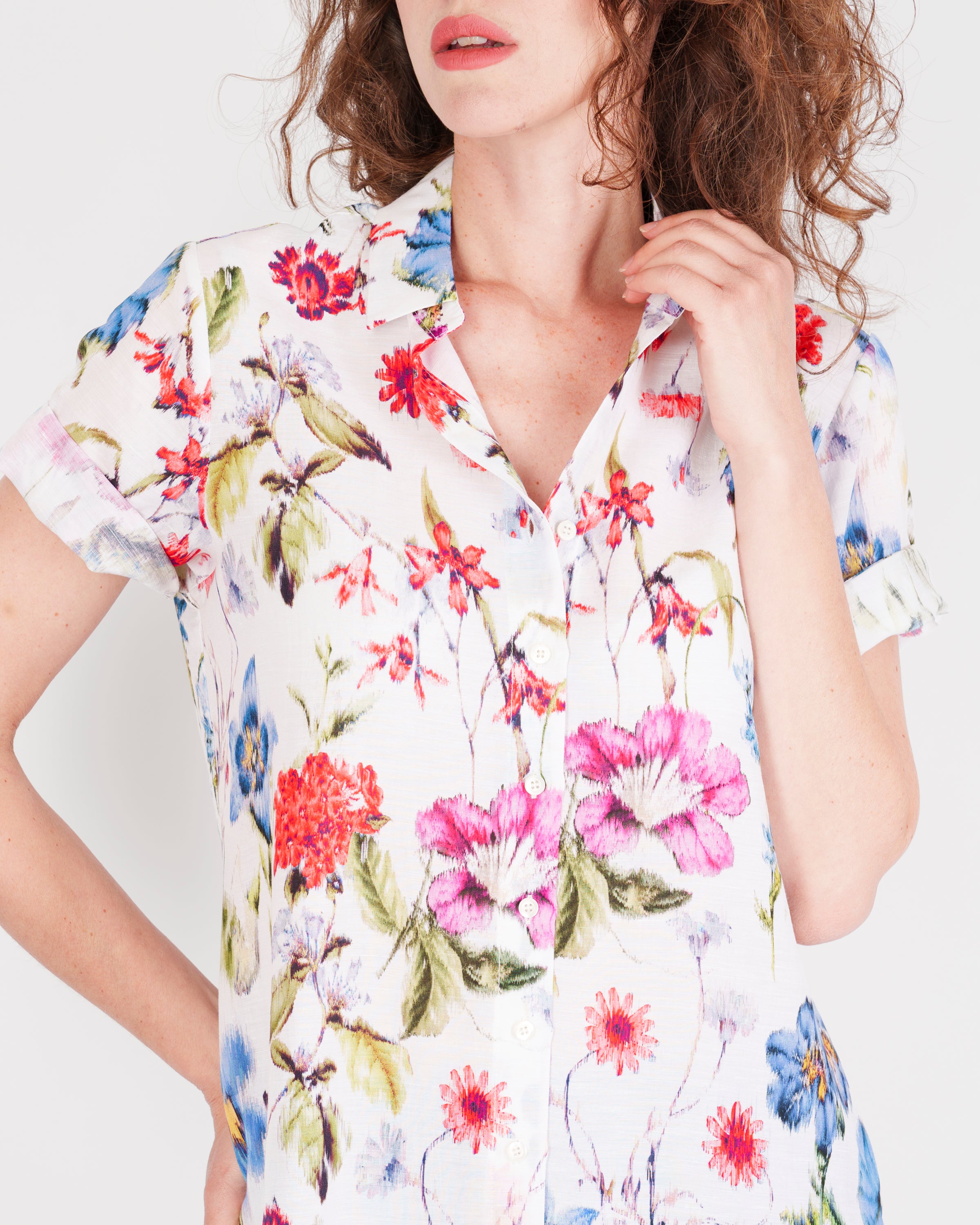 Camicia lunga con spacchi Lino e Viscosa 26-55