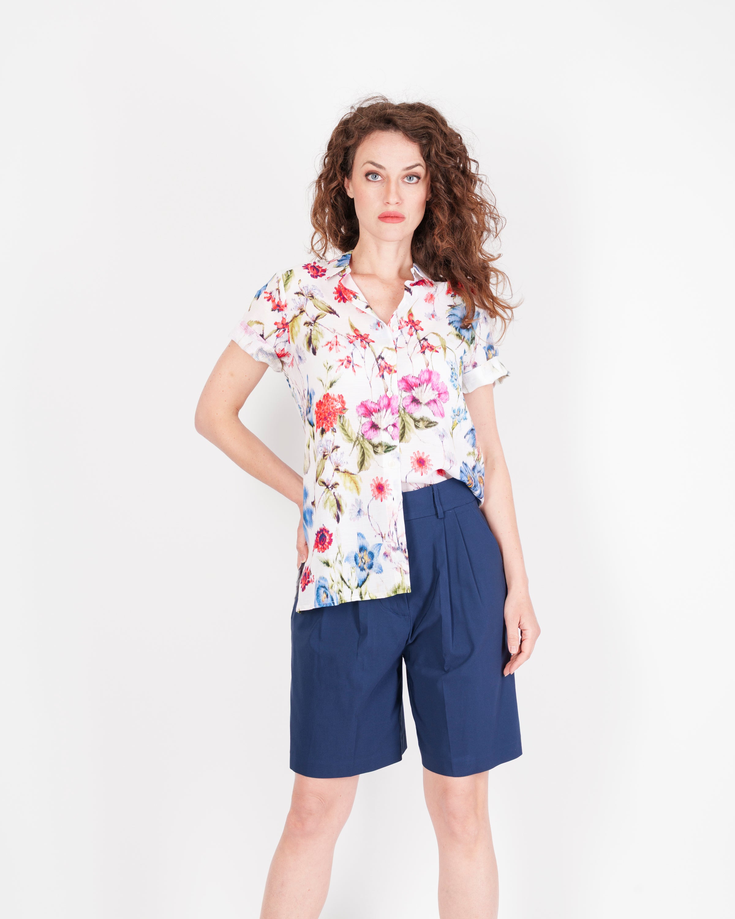 Camicia lunga con spacchi Lino e Viscosa 26-55