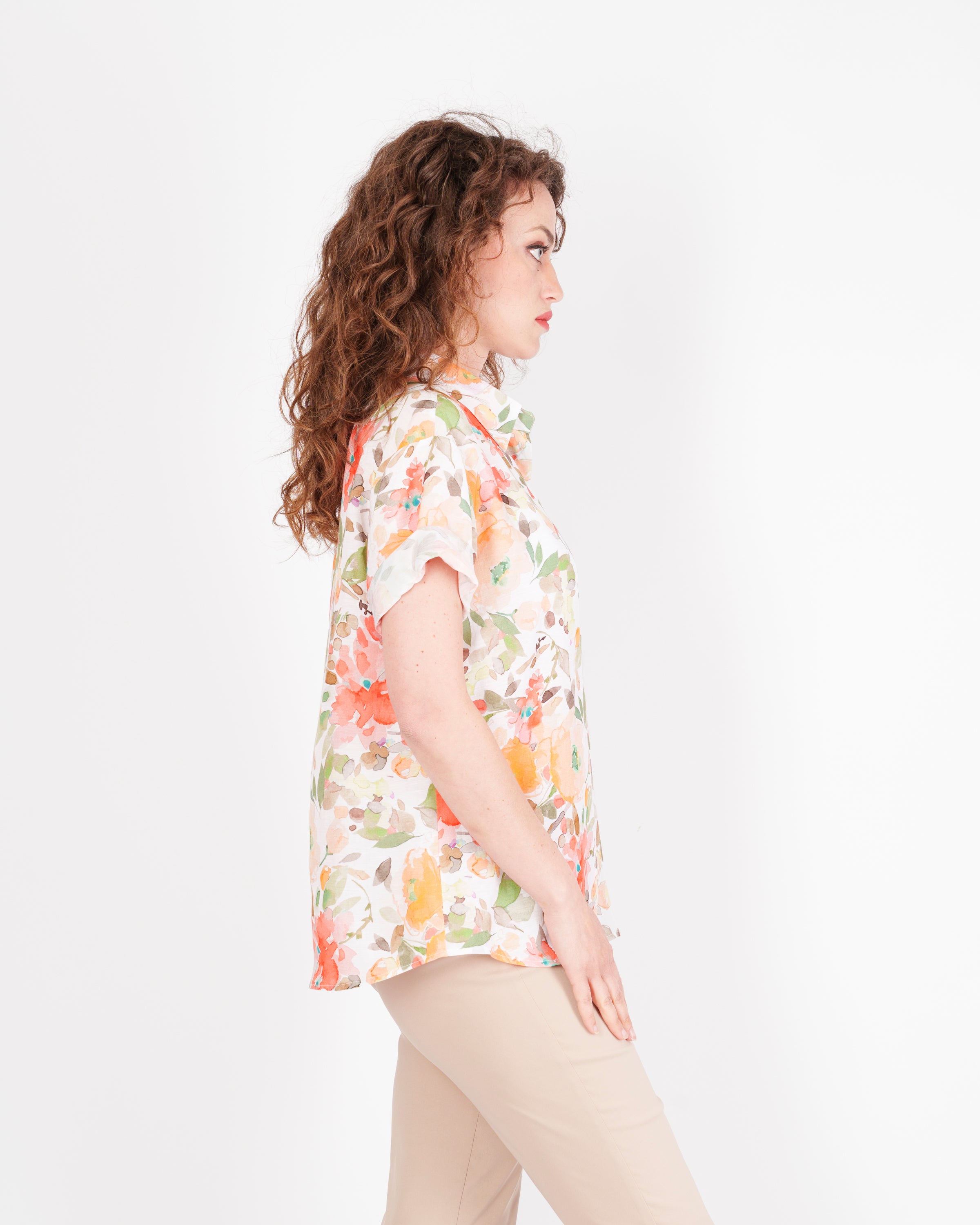 Camicia Viscosa e lino fantasia primavera 26-51
