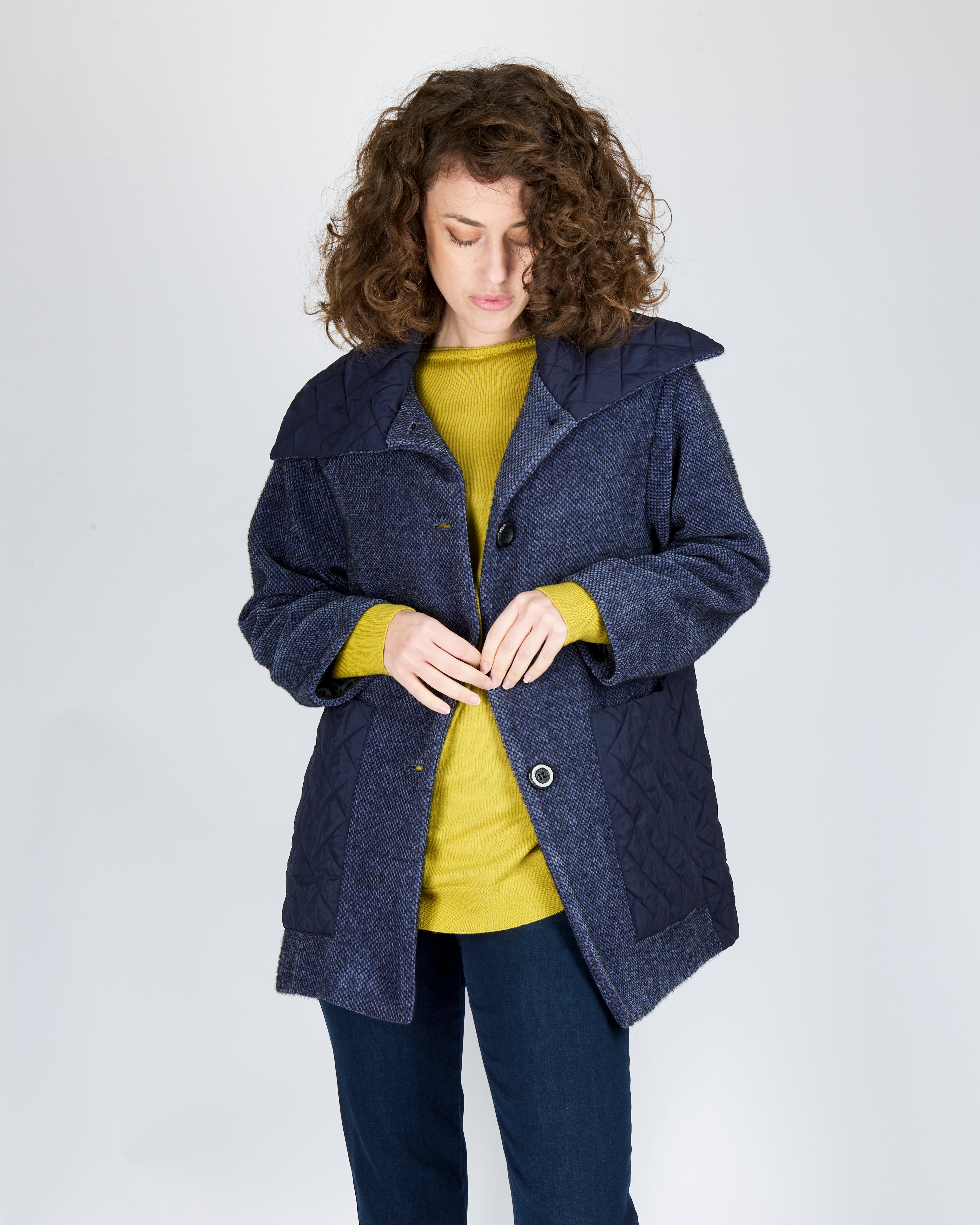 Cappotto leggero tasca e collo trapuntato DS4298