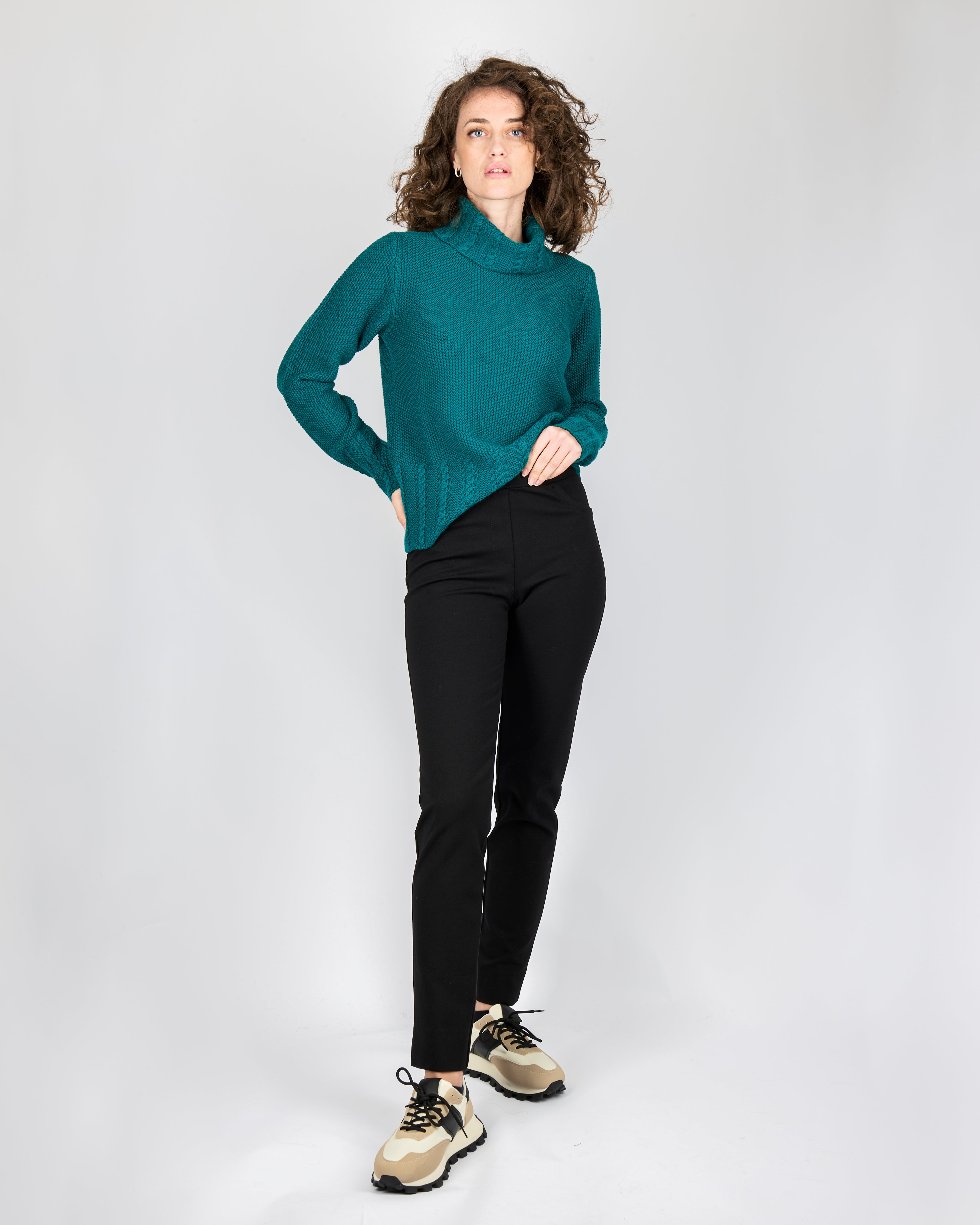 Pantalone punto Milano con elastico 15937