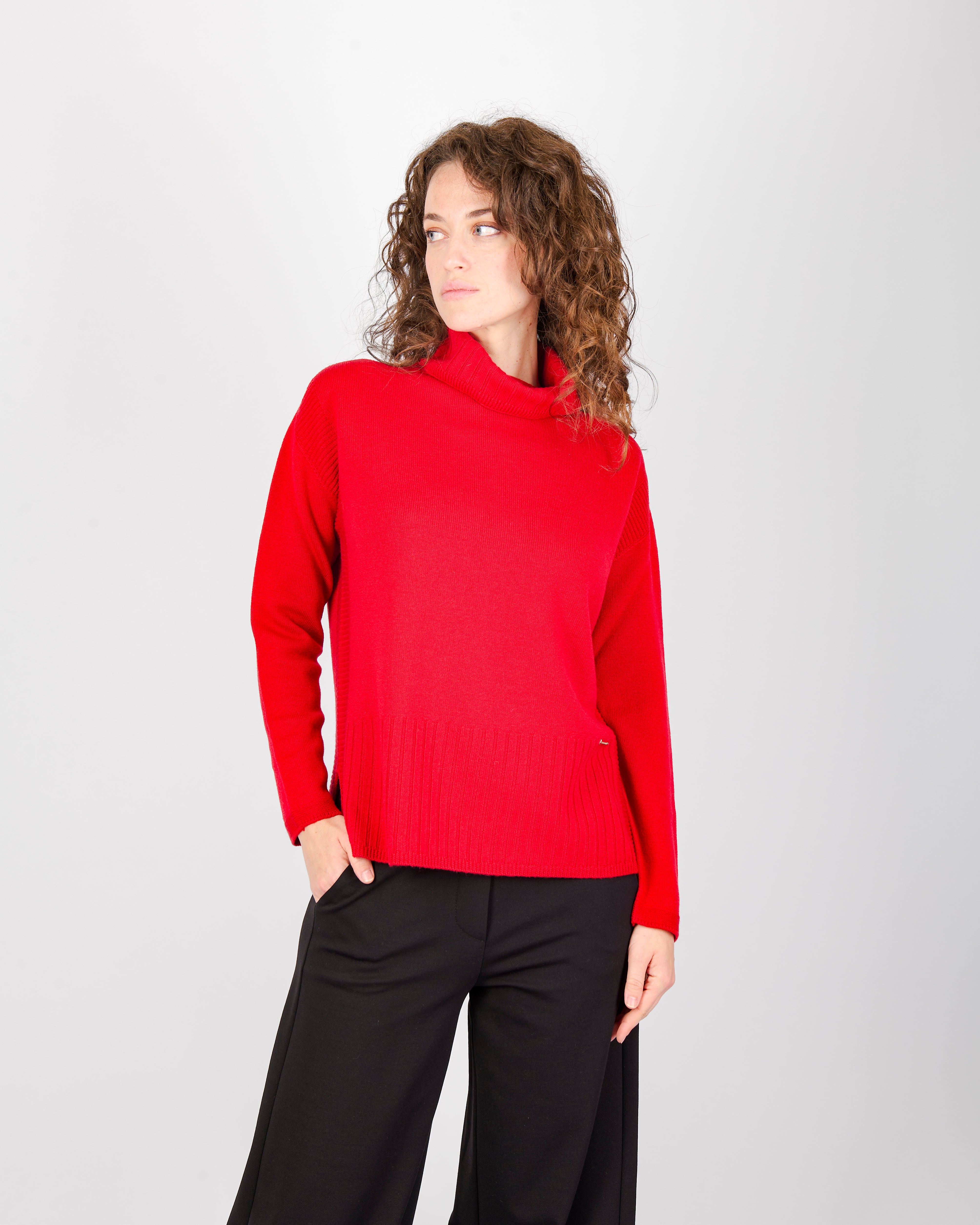 Maglia collo a ciambella pura lana Z9300