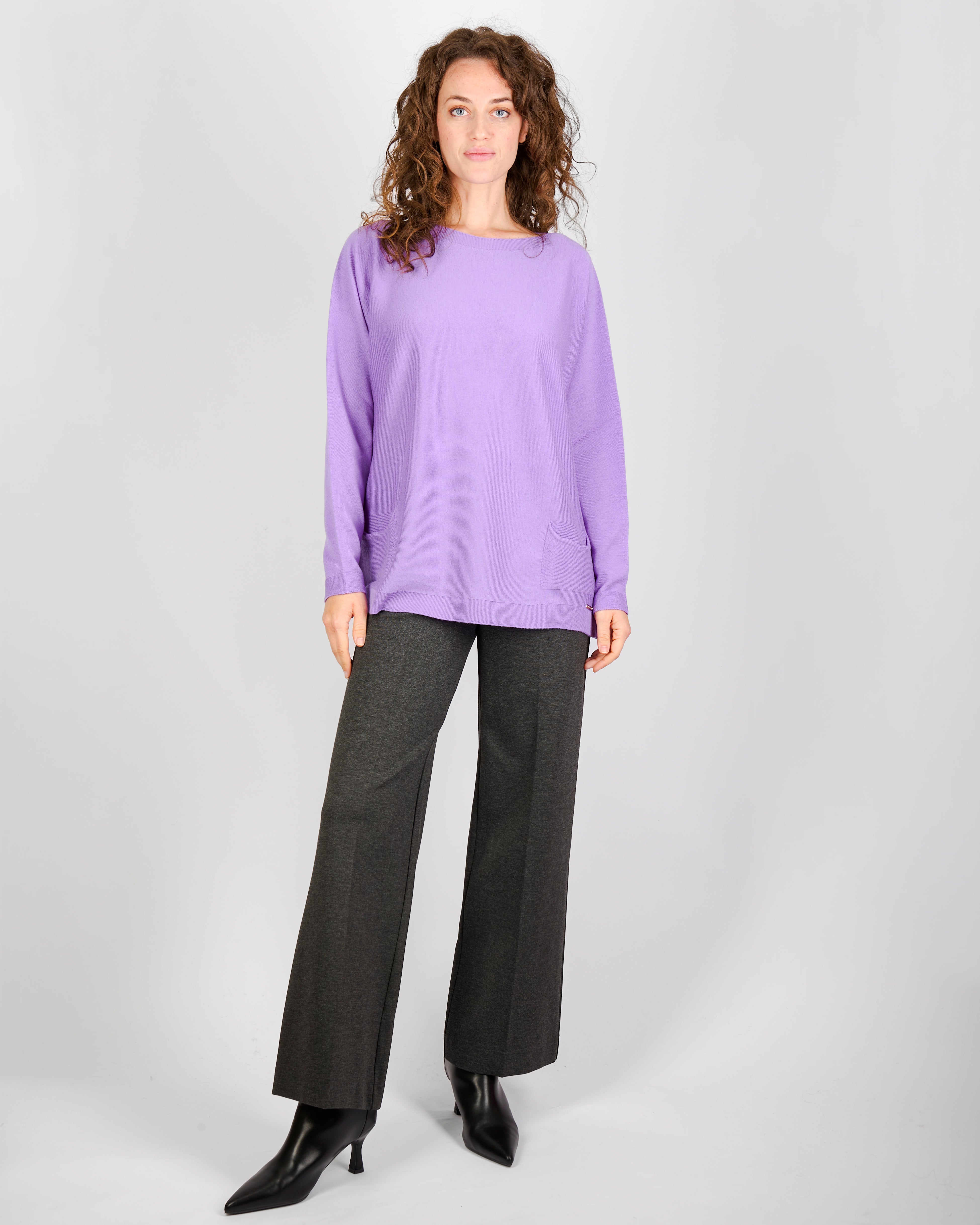 Maglia over tasche pura lana A10/ML