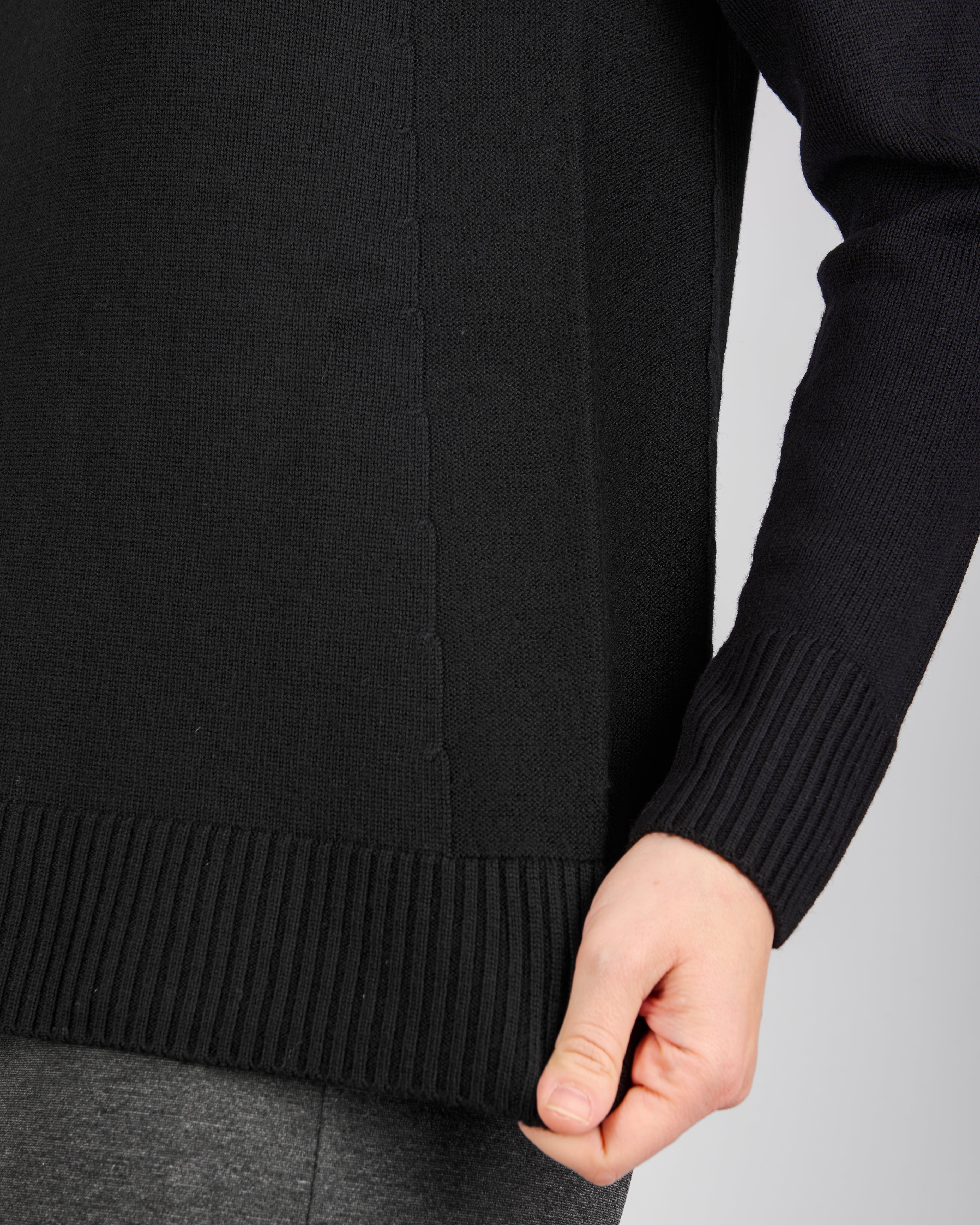 Maglia girocollo pura lana svasata W-250