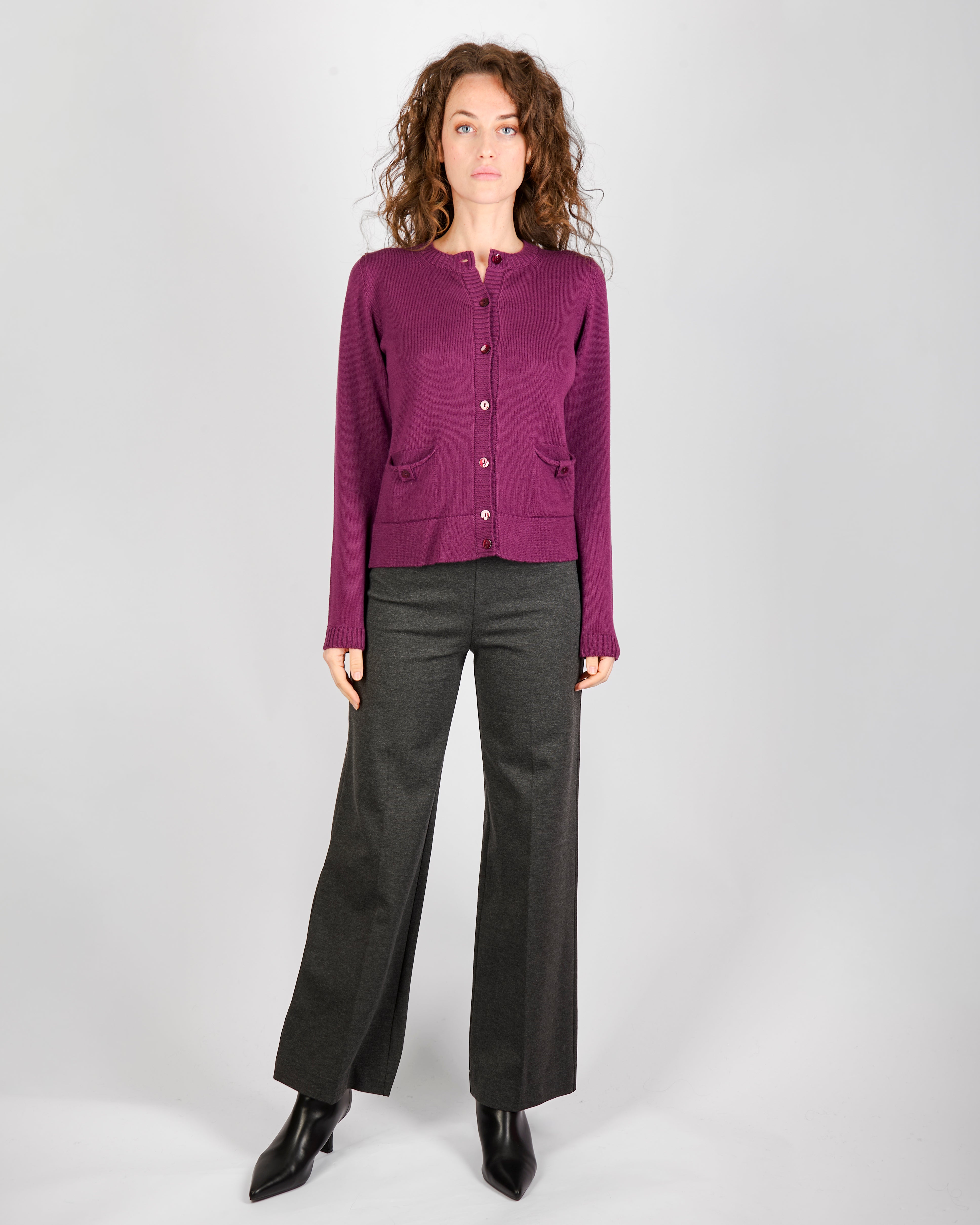 Giacca pura lana aperta tasche e bottoni Z5348/BN