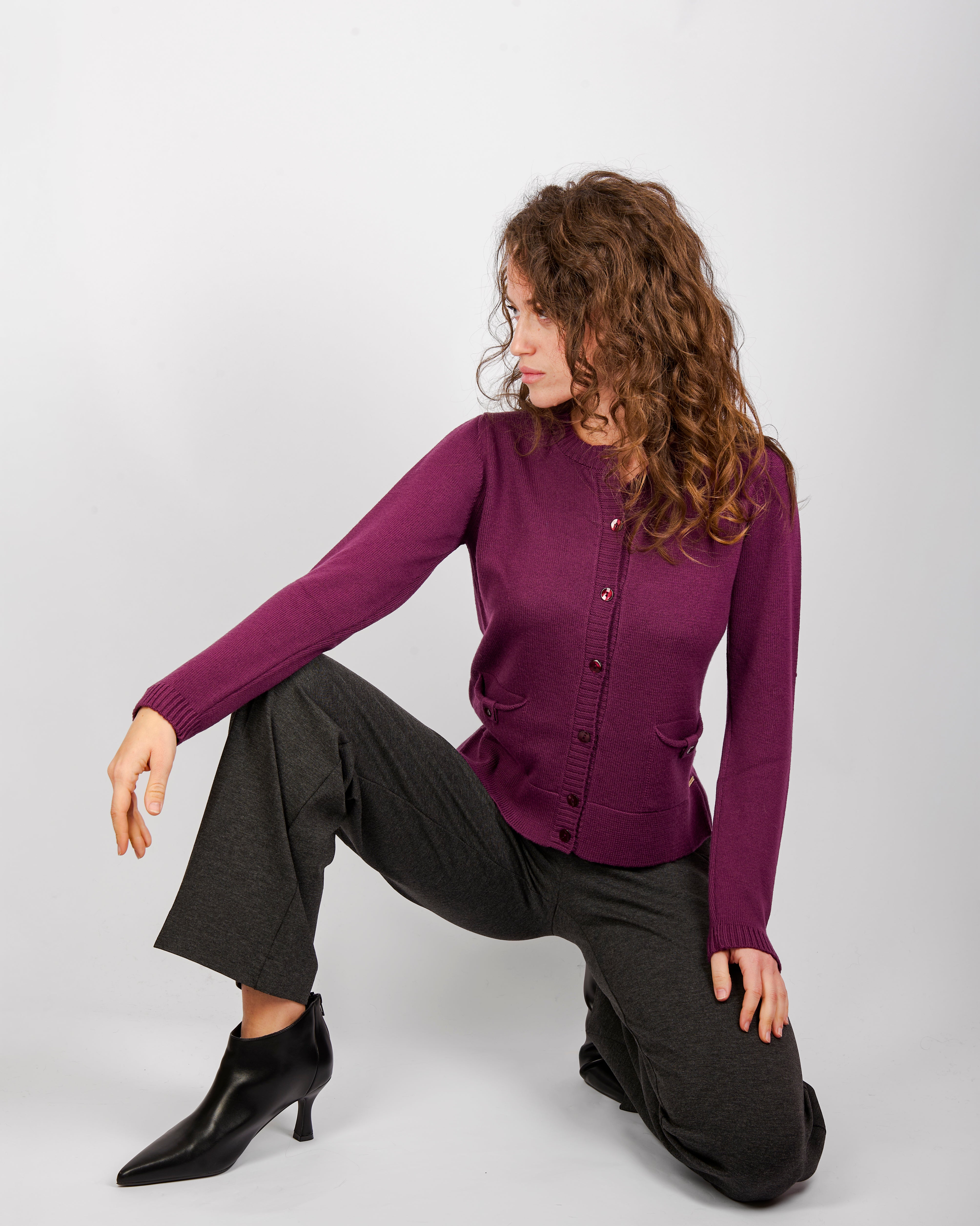 Giacca pura lana aperta tasche e bottoni Z5348/BN