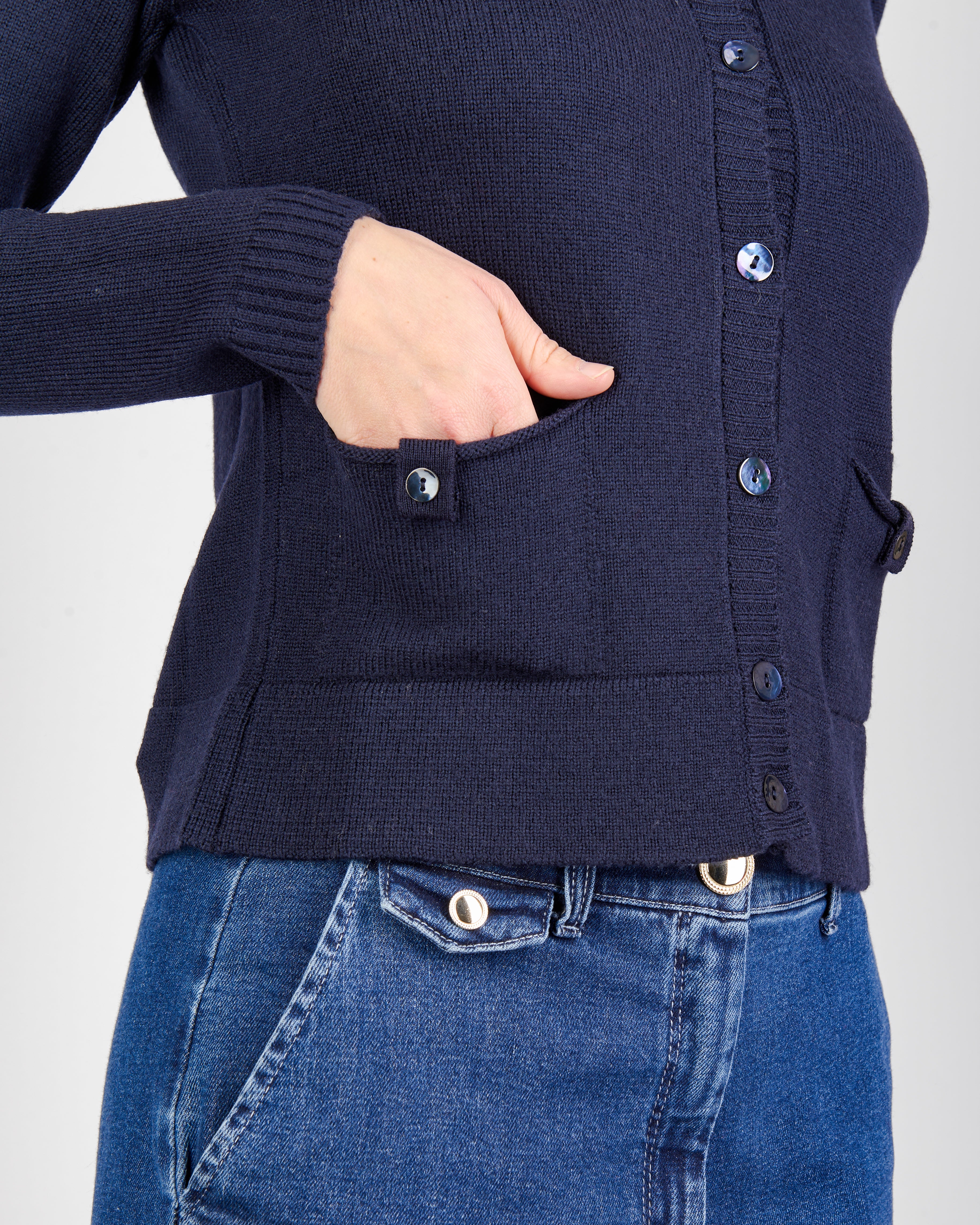 Giacca pura lana aperta tasche e bottoni Z5348/BN