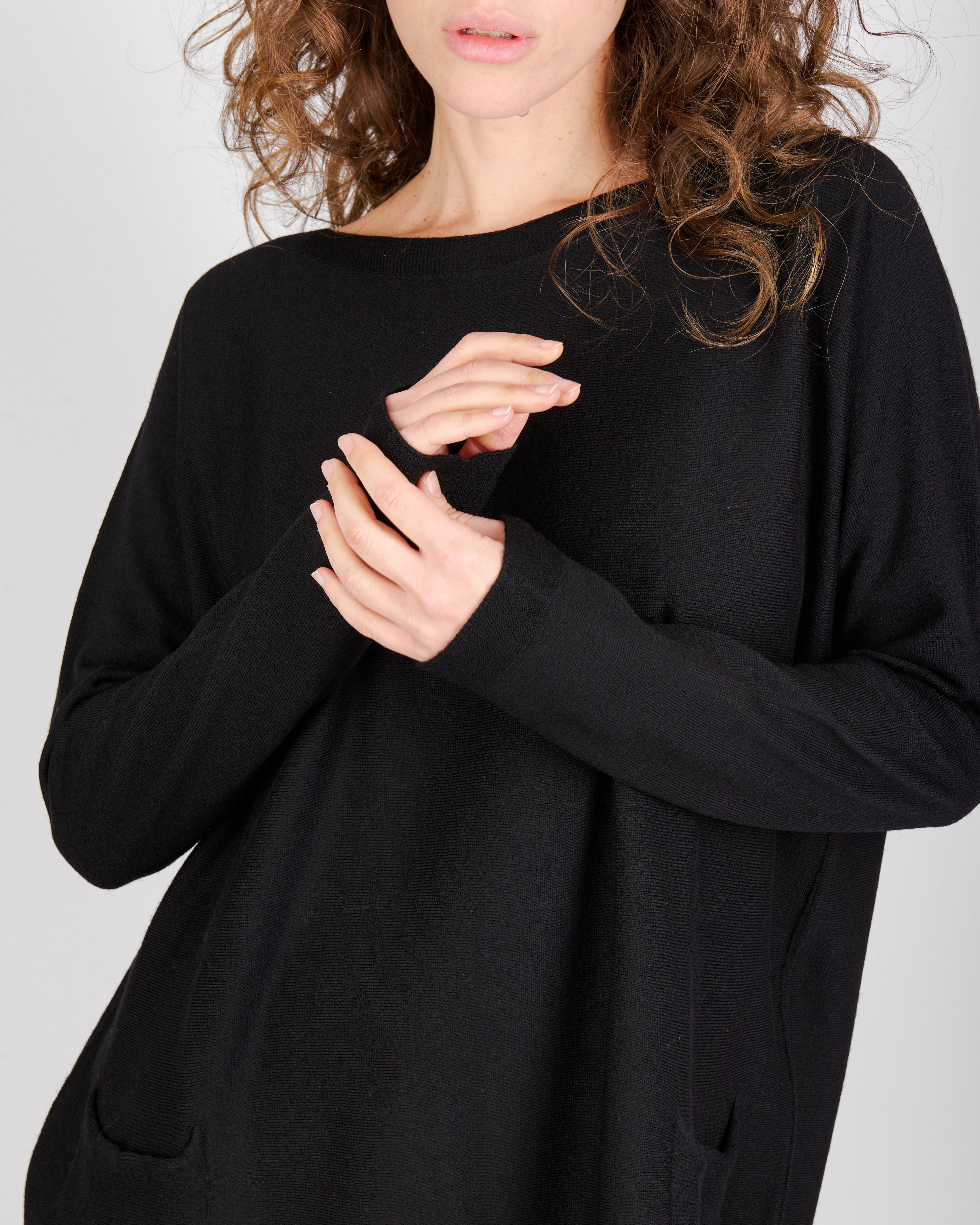 Maglia over tasche pura lana A10/ML