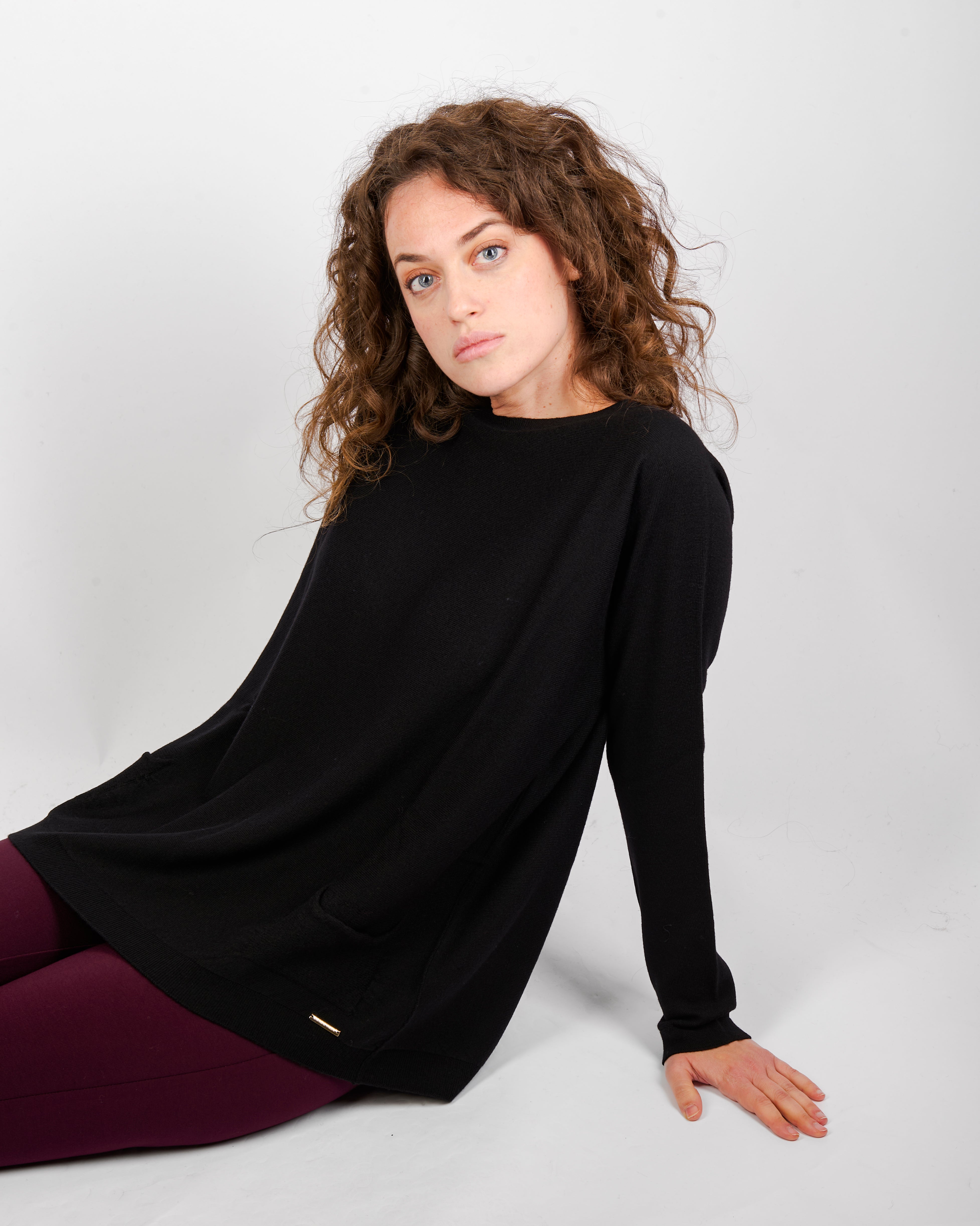 Maglia over tasche pura lana A10/ML