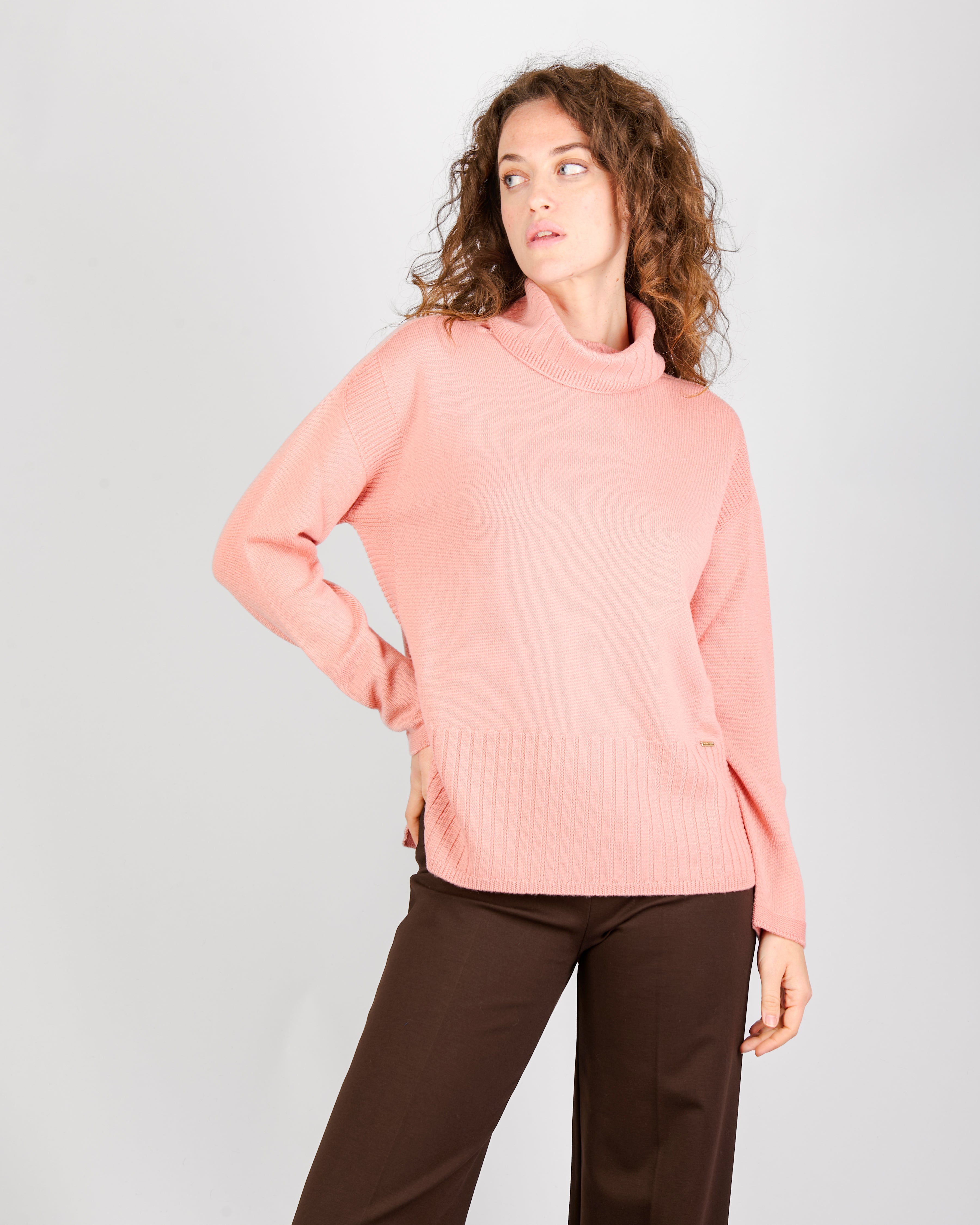 Maglia collo a ciambella pura lana Z9300