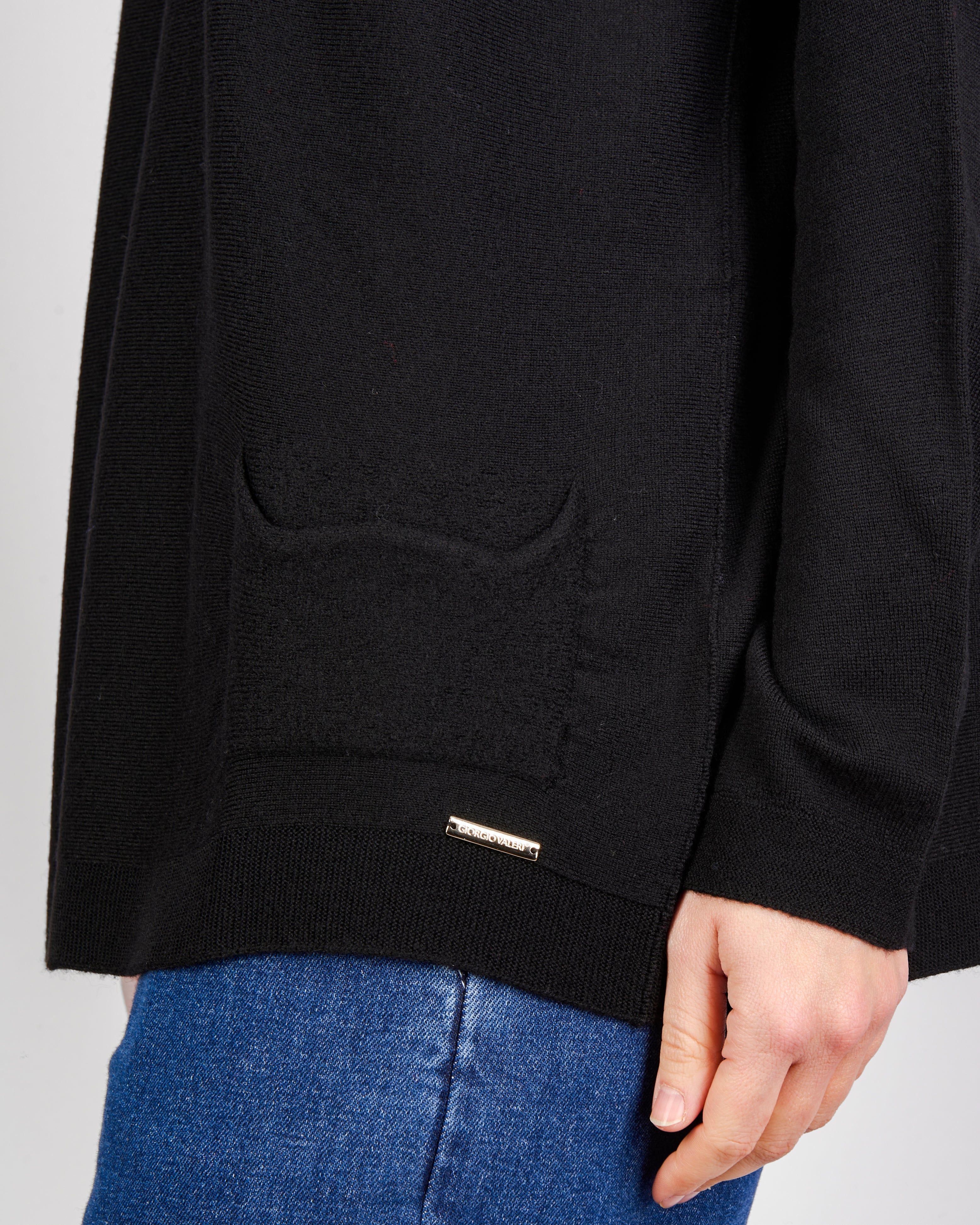 Maglia over tasche pura lana A10/ML