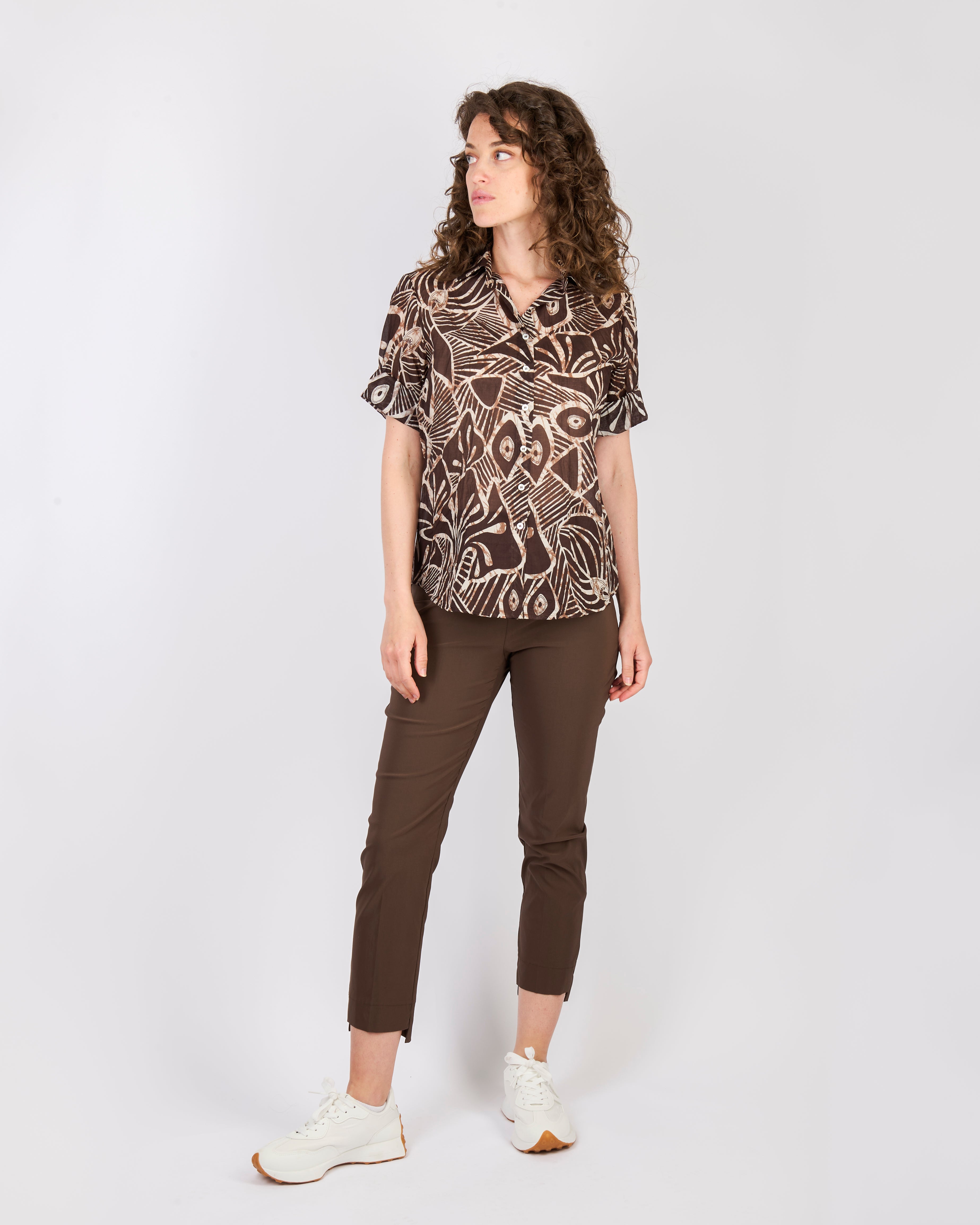 Camicia stampa etnica cotone 25-209