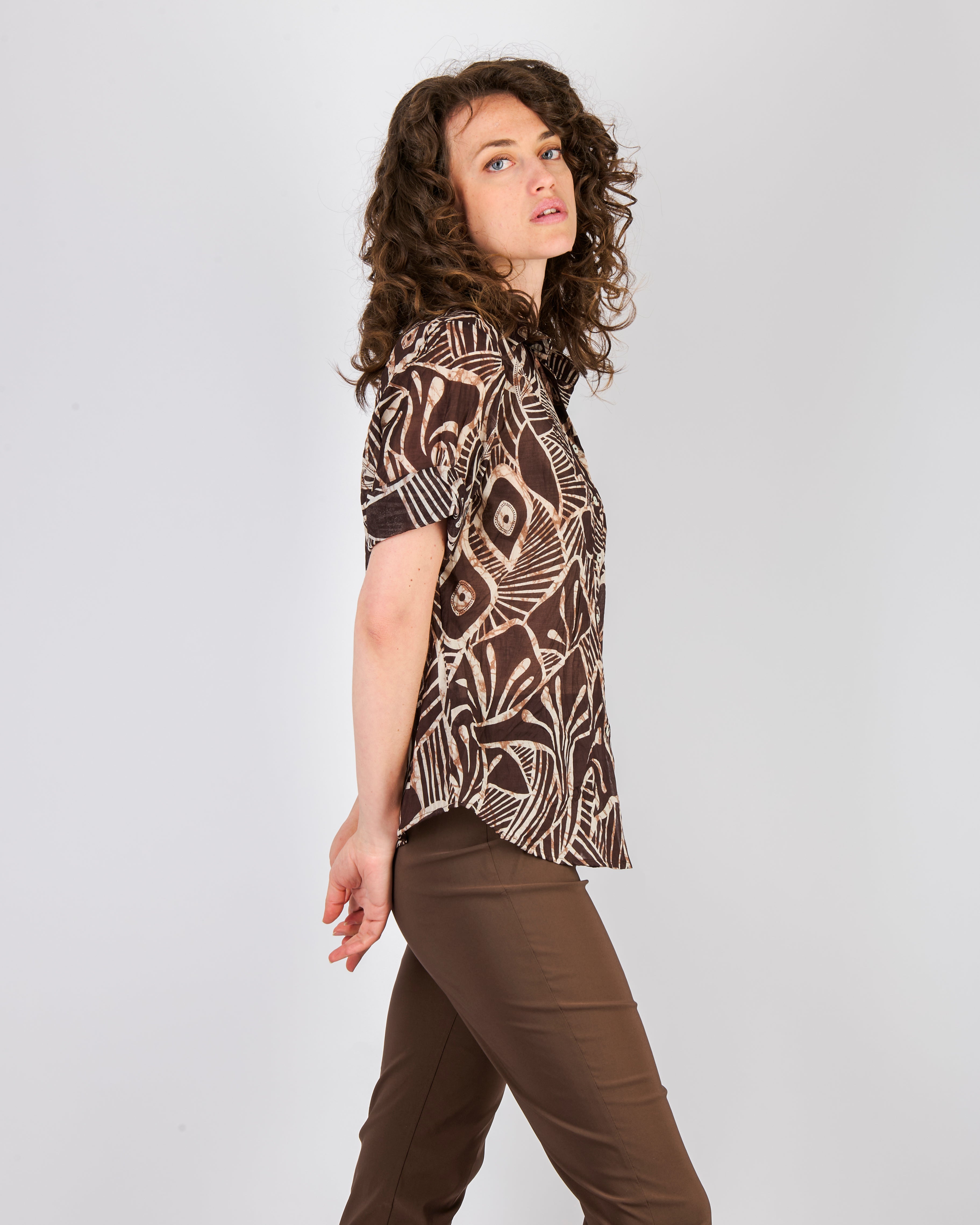 Camicia stampa etnica cotone 25-209