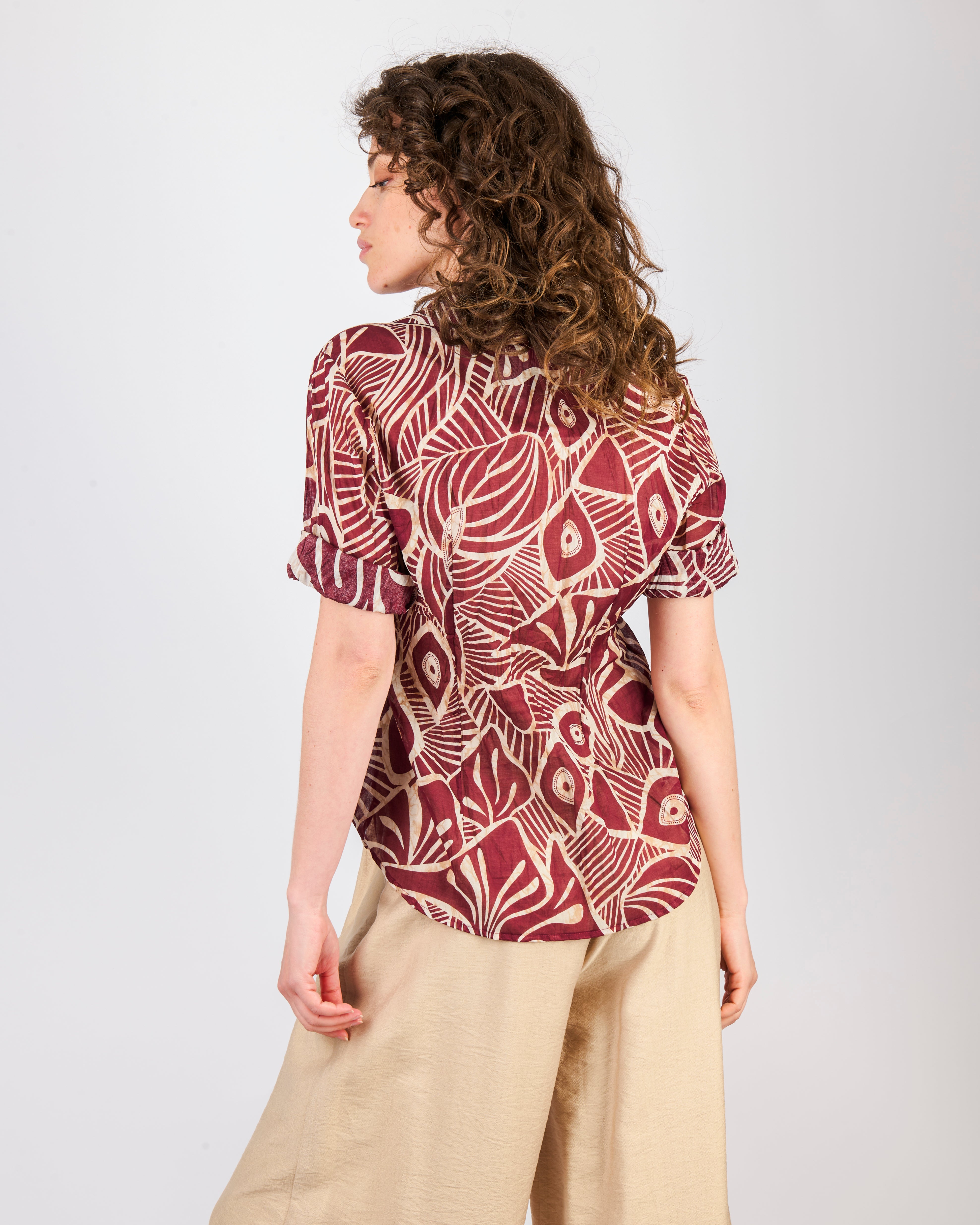 Camicia stampa etnica cotone 25-209