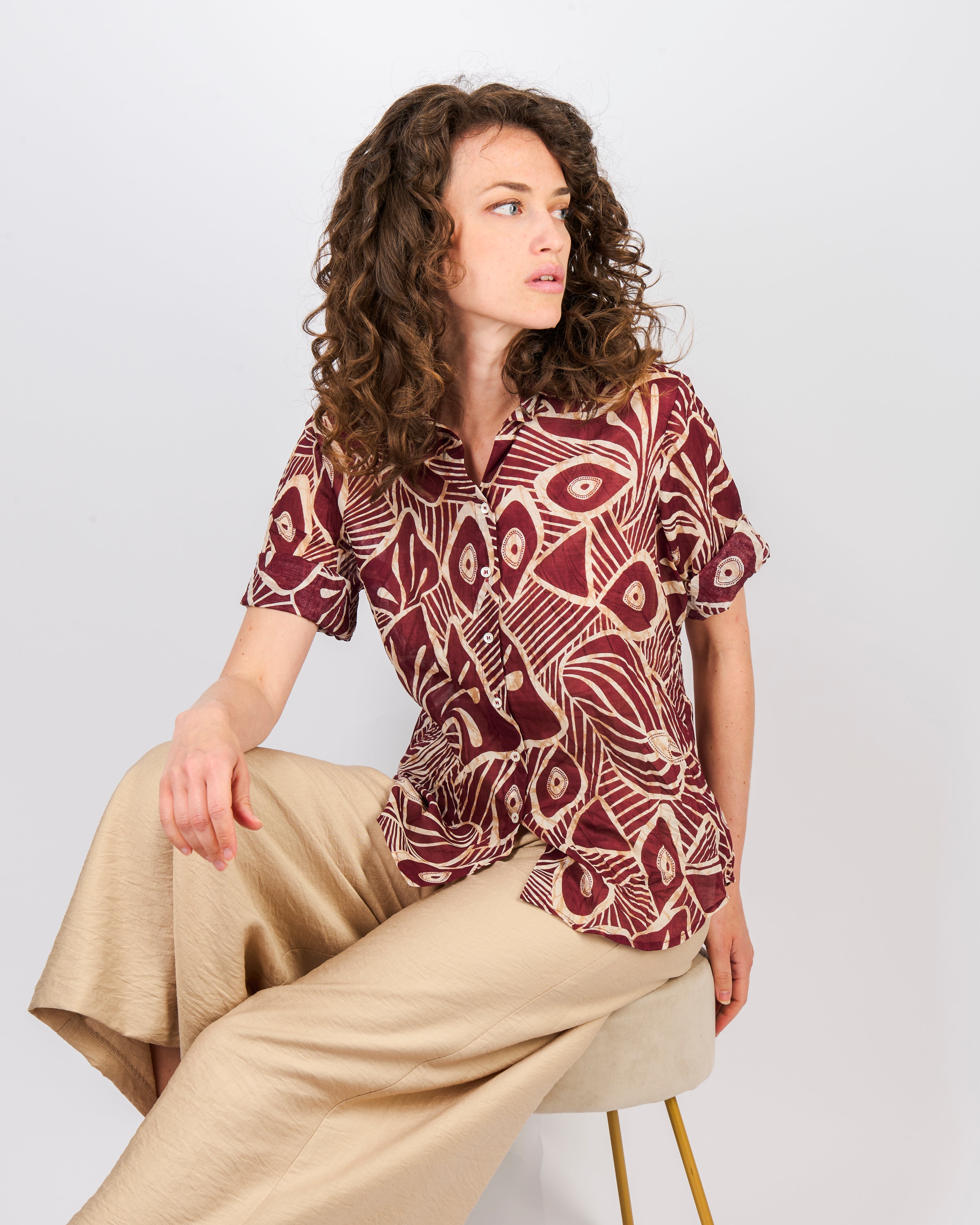 Pantalone fluido in viscosa palazzo DS1030
