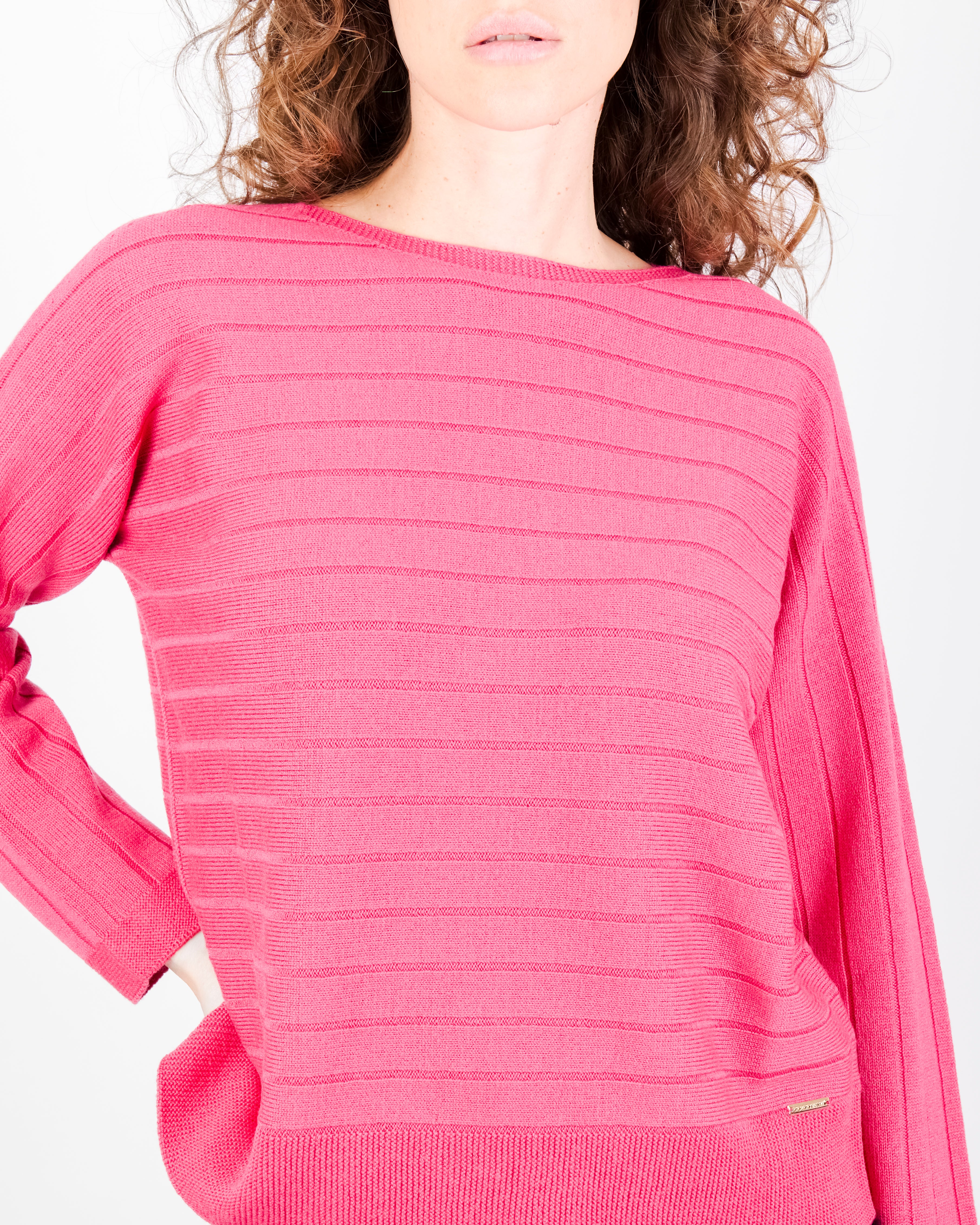 Maglia coste orizzontali pura lana Z9508