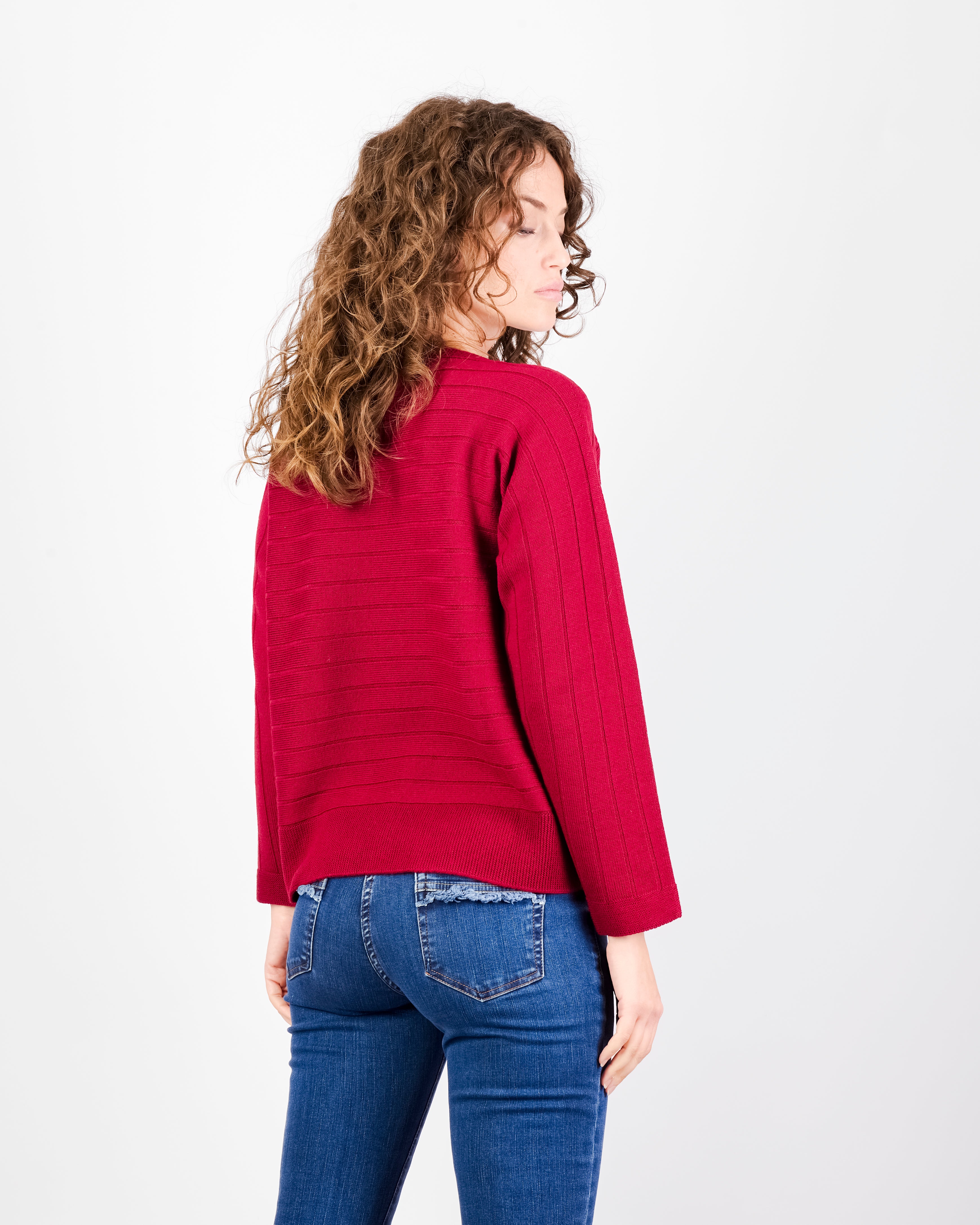 Maglia coste orizzontali pura lana Z9508